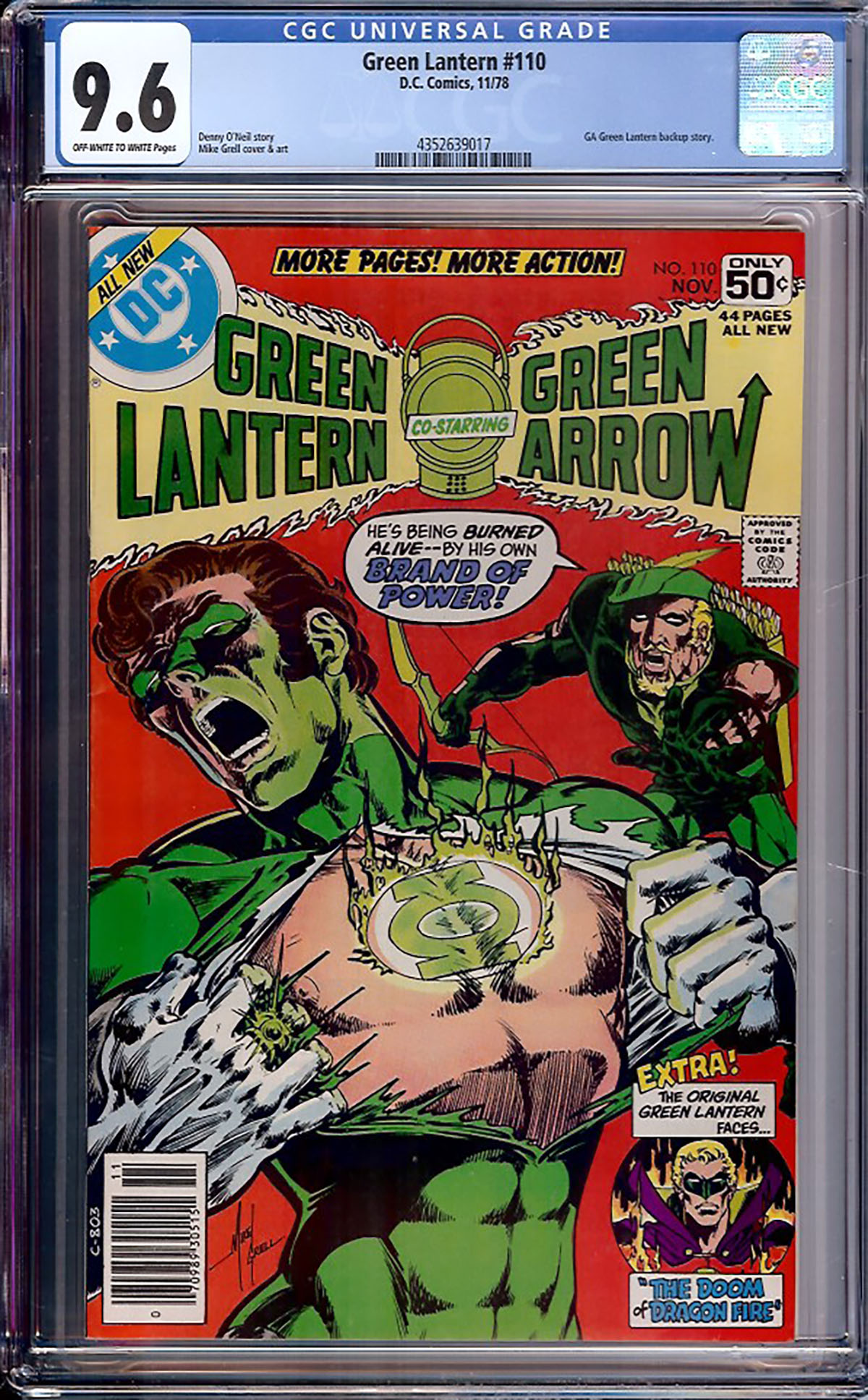 Green Lantern 110 Cgc 96 Oww Auction Pedigree Comics 1771