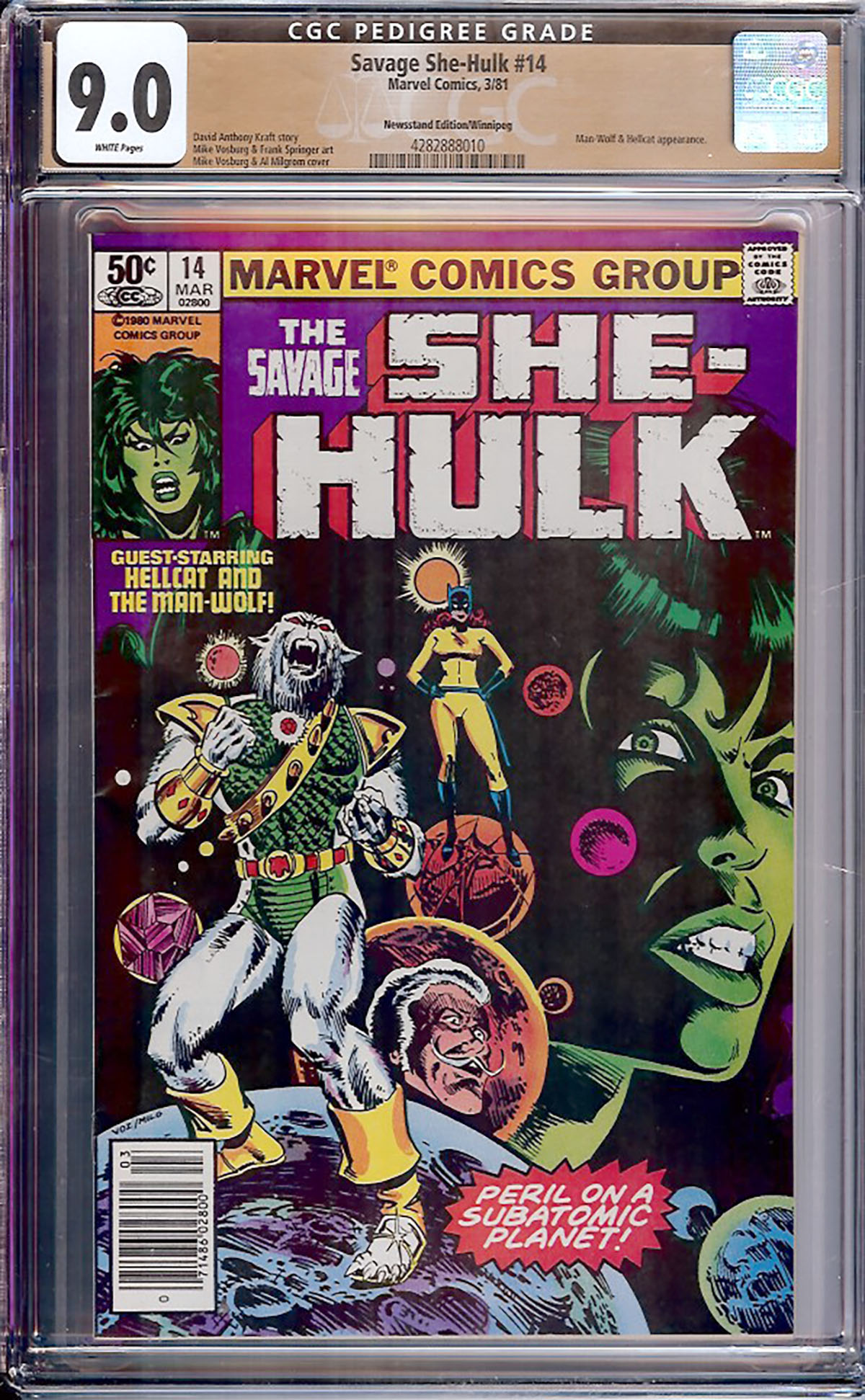 Savage She-Hulk #14 CGC 9.0 w Winnipeg