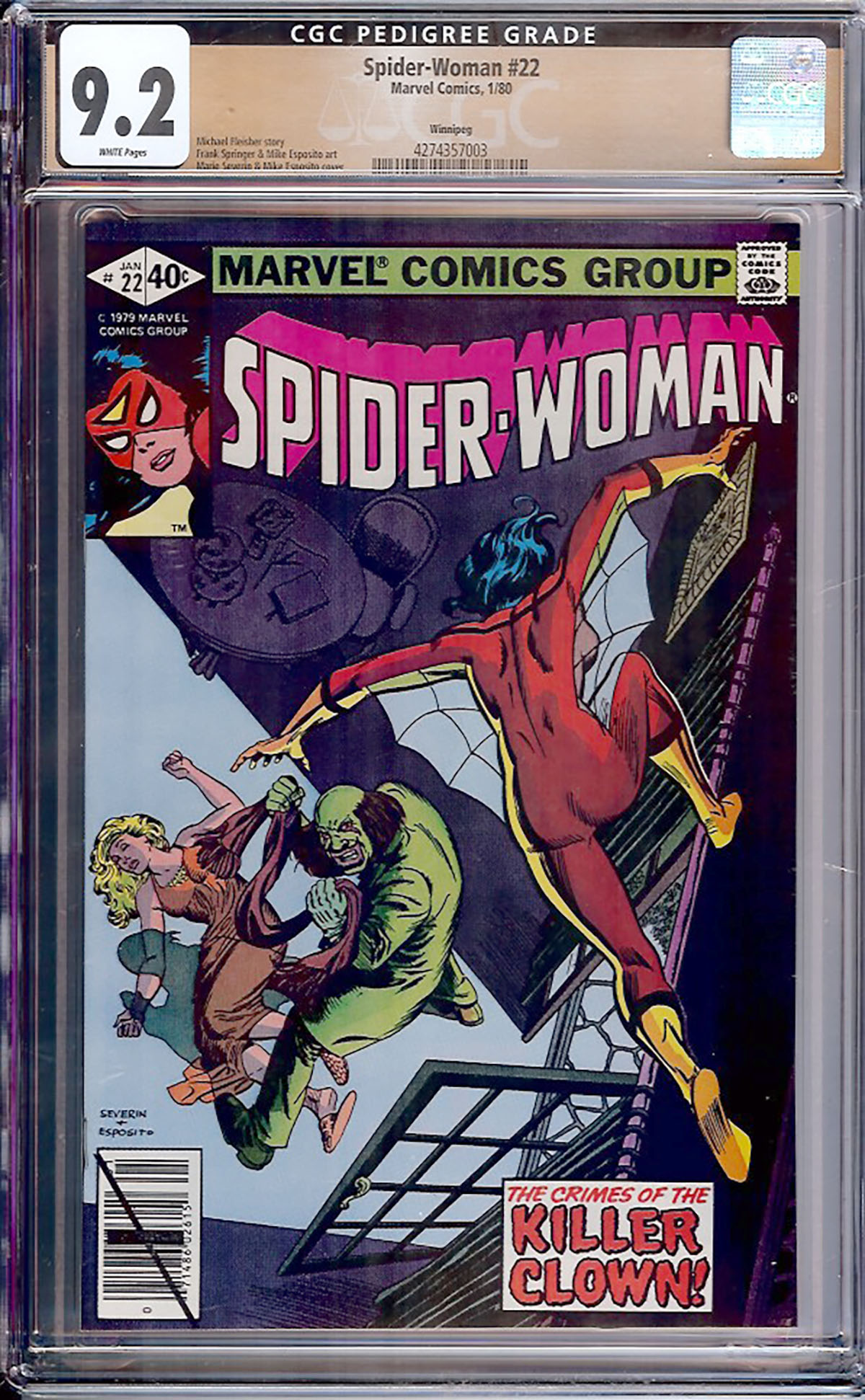 Spider-Woman #22 CGC 9.2 w Winnipeg