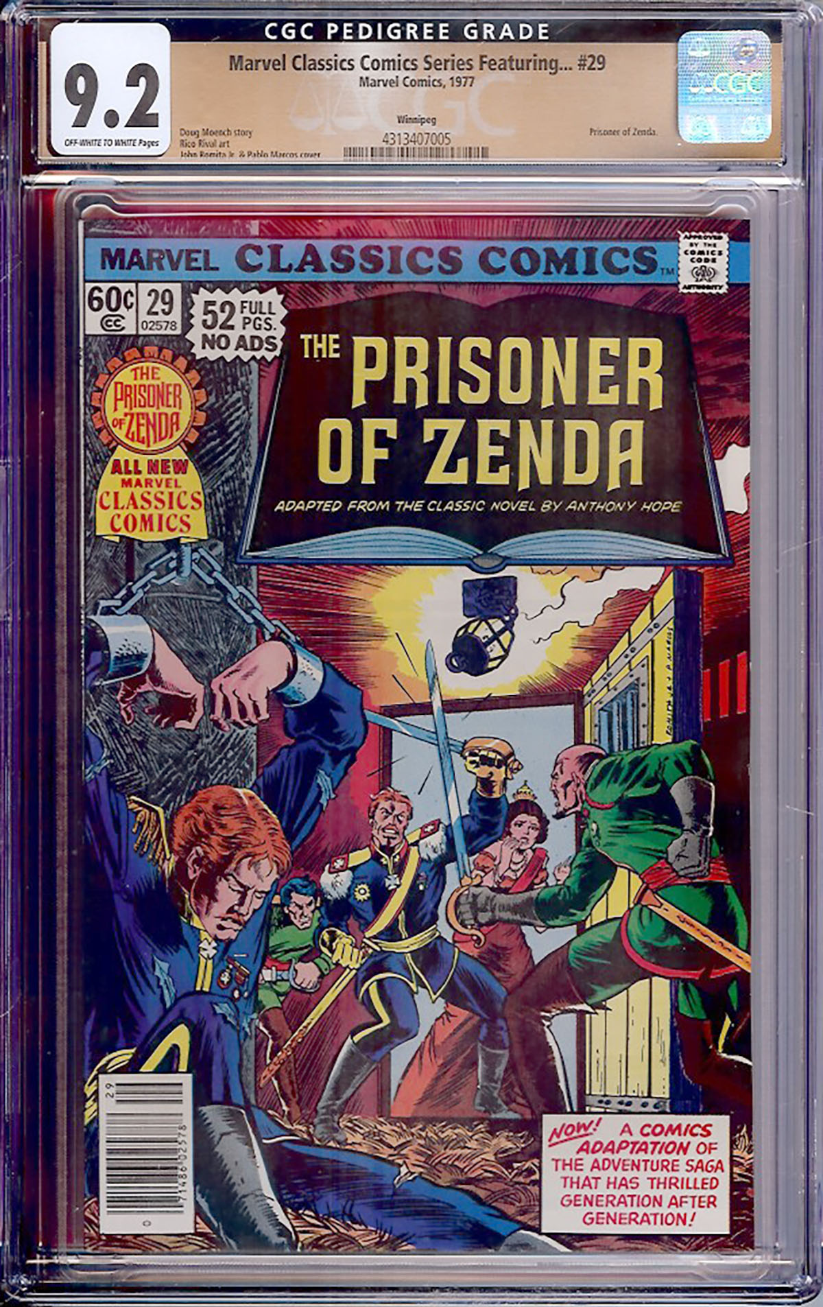 Marvel Classics Comics Series Featuring... #29 CGC 9.2 ow/w Winnipeg