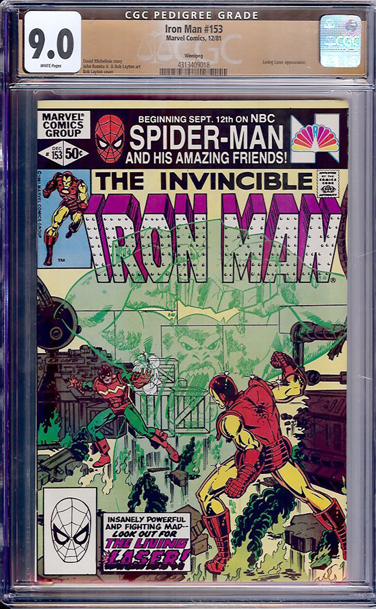 Iron Man #153 CGC 9.0 w Winnipeg