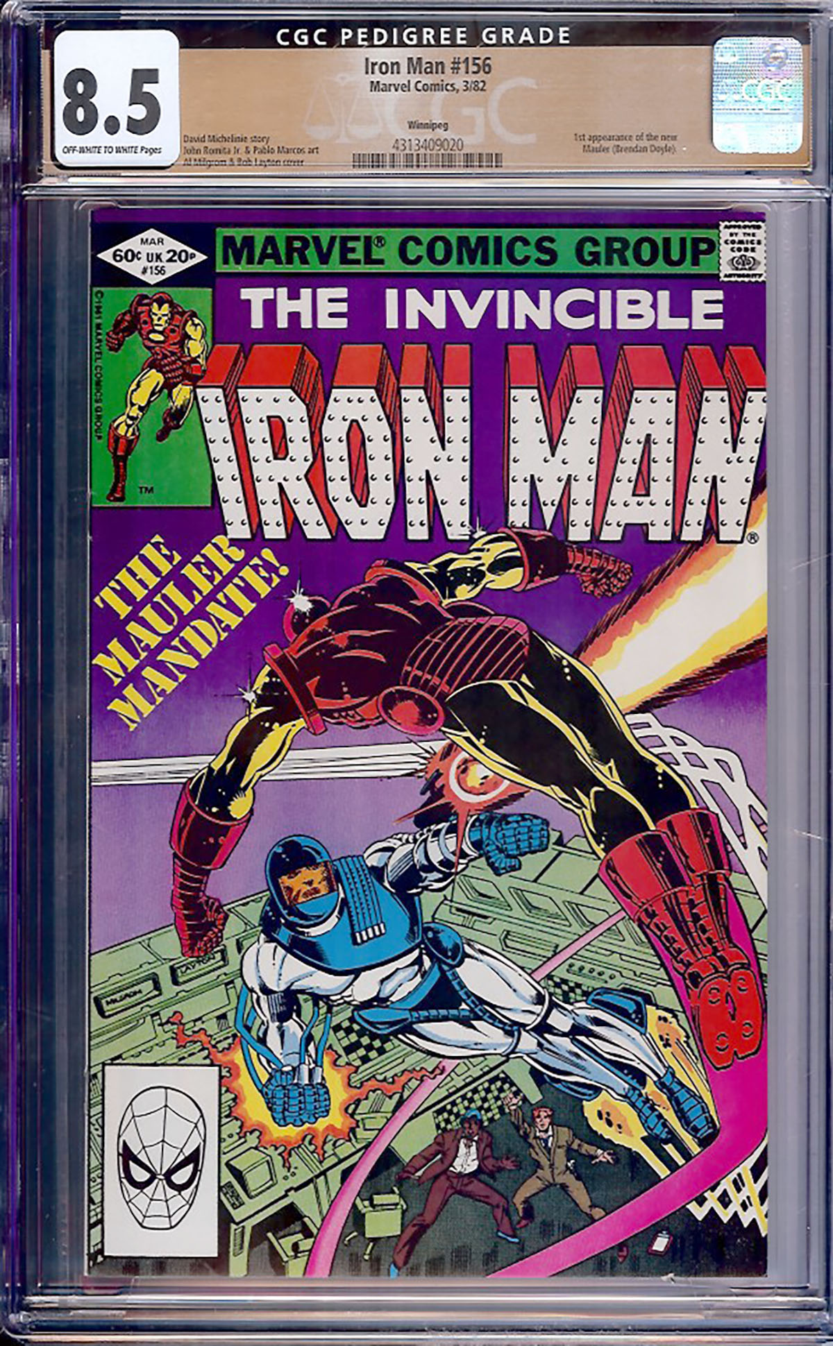 Iron Man #156 CGC 8.5 ow/w Winnipeg