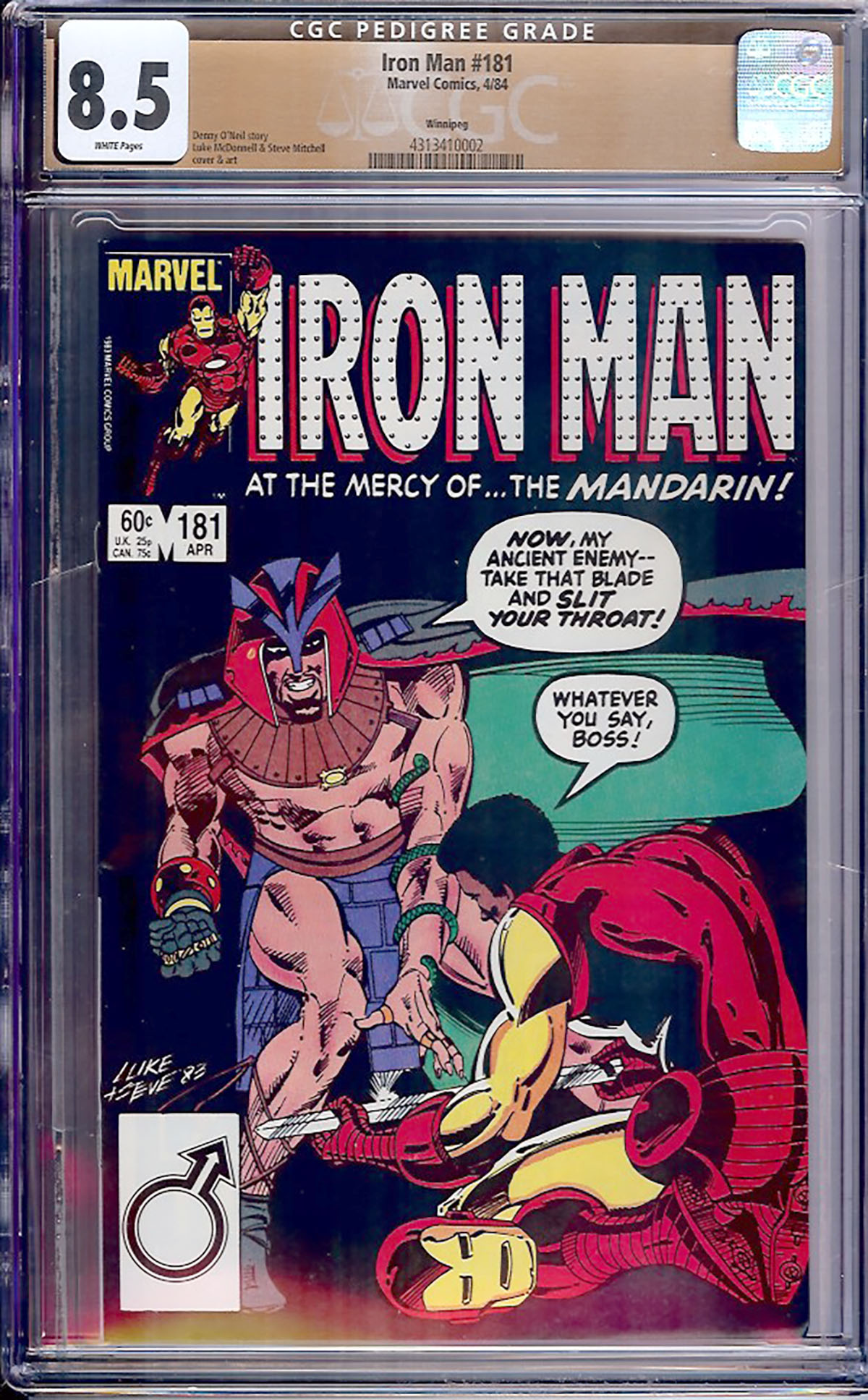 Iron Man #181 CGC 8.5 w Winnipeg