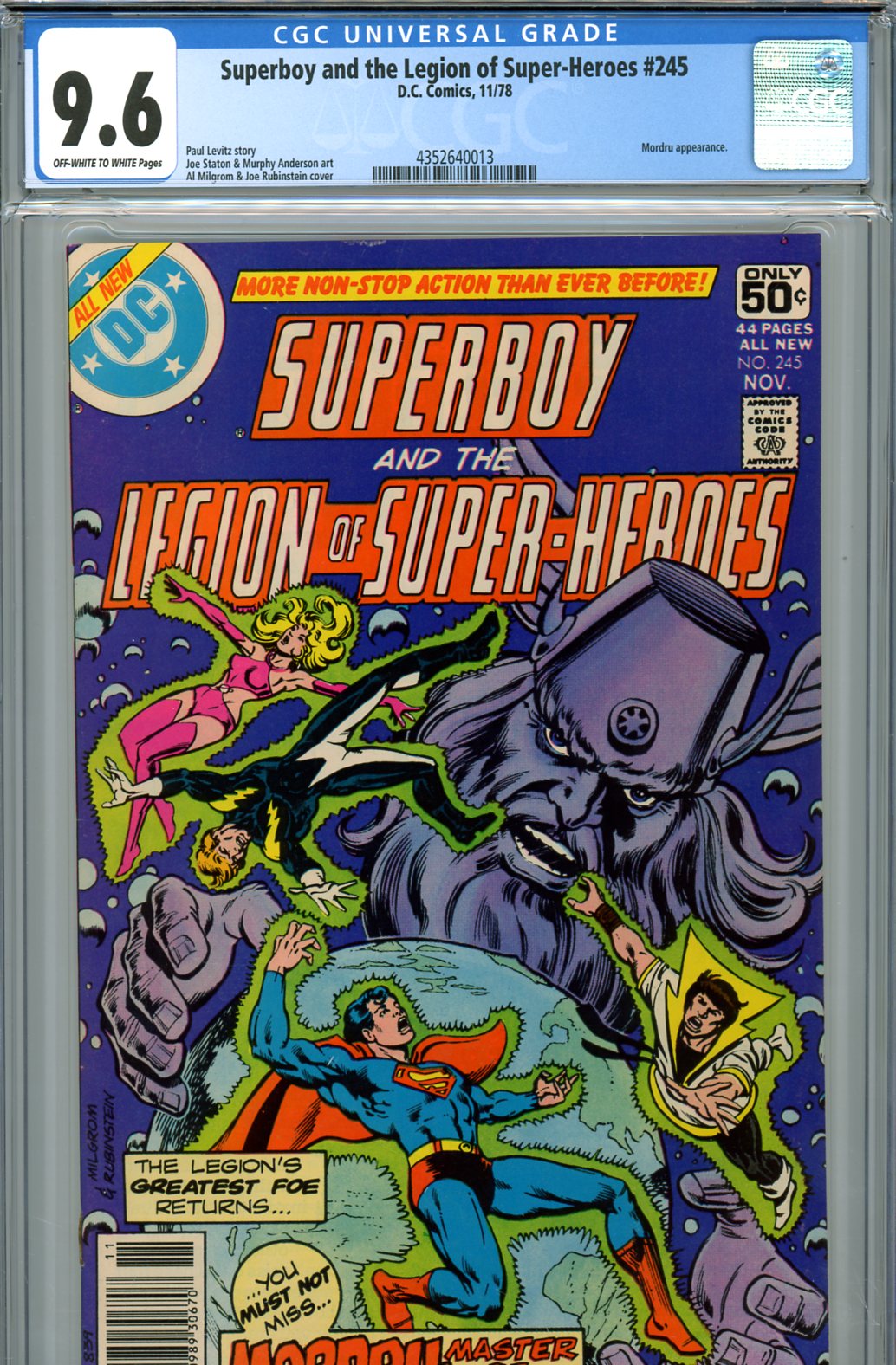 Superboy and the Legion of Super-Heroes #245 CGC 9.6 ow/w