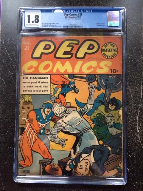 Pep Comics #21 CGC 1.8 cr/ow