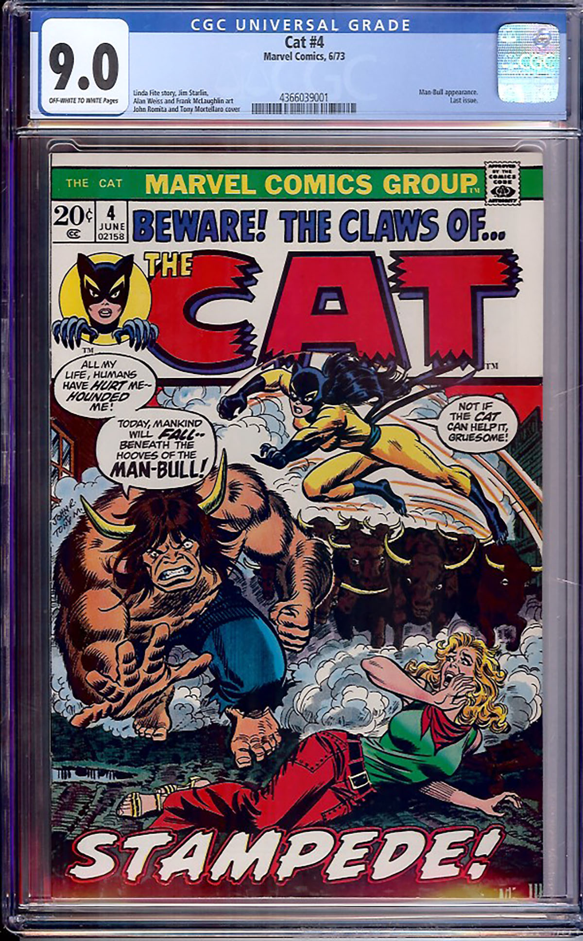 Cat #4 CGC 9.0 ow/w