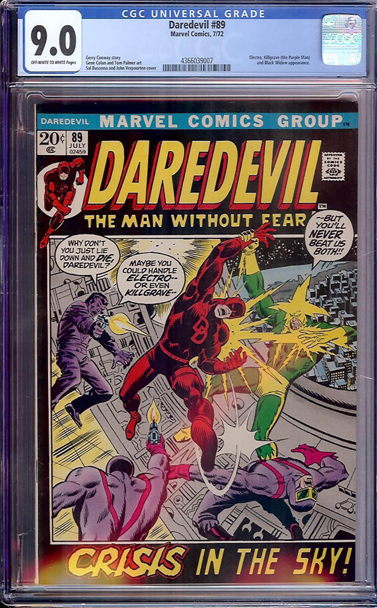 Daredevil #89 CGC 9.0 ow/w