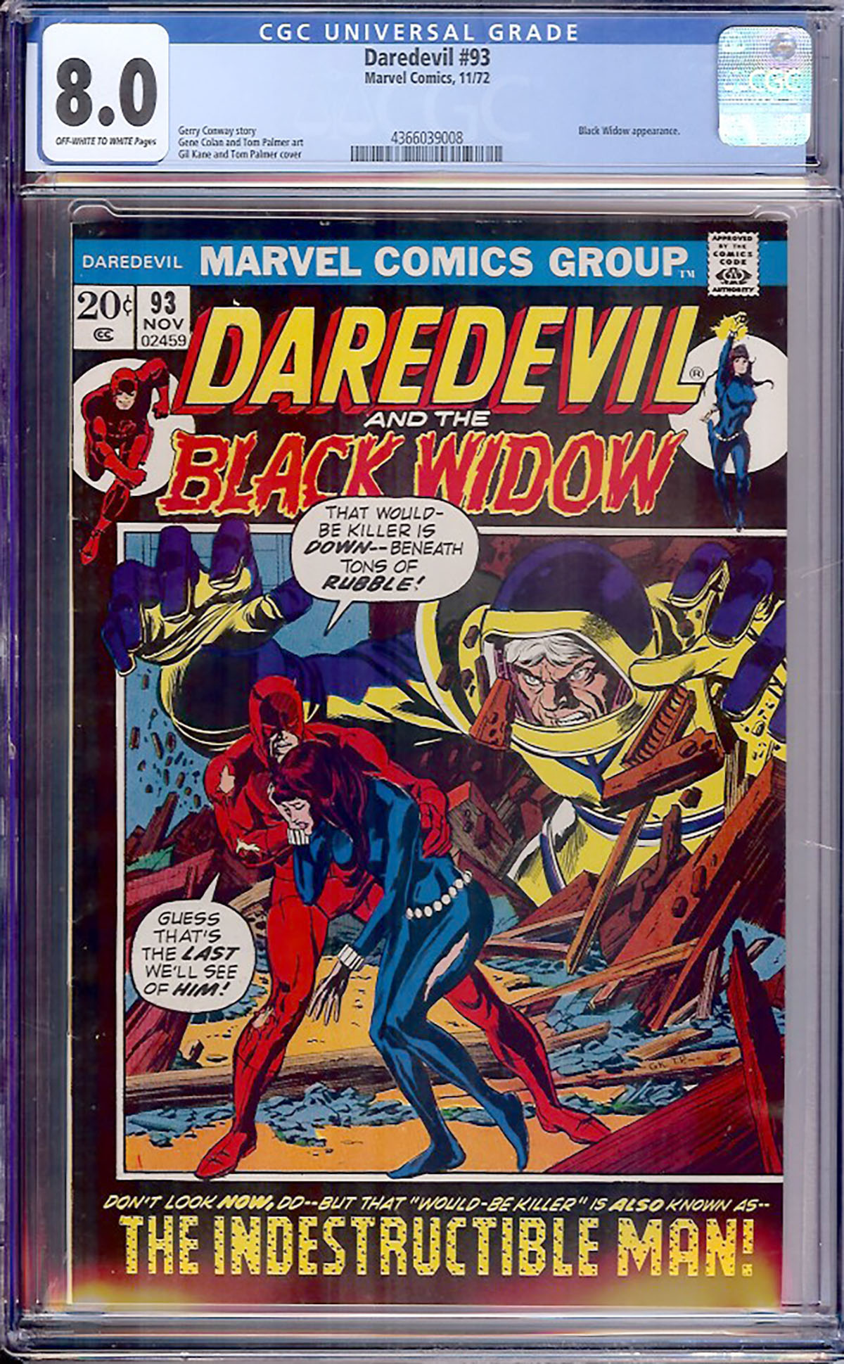 Daredevil #93 CGC 8.0 ow/w