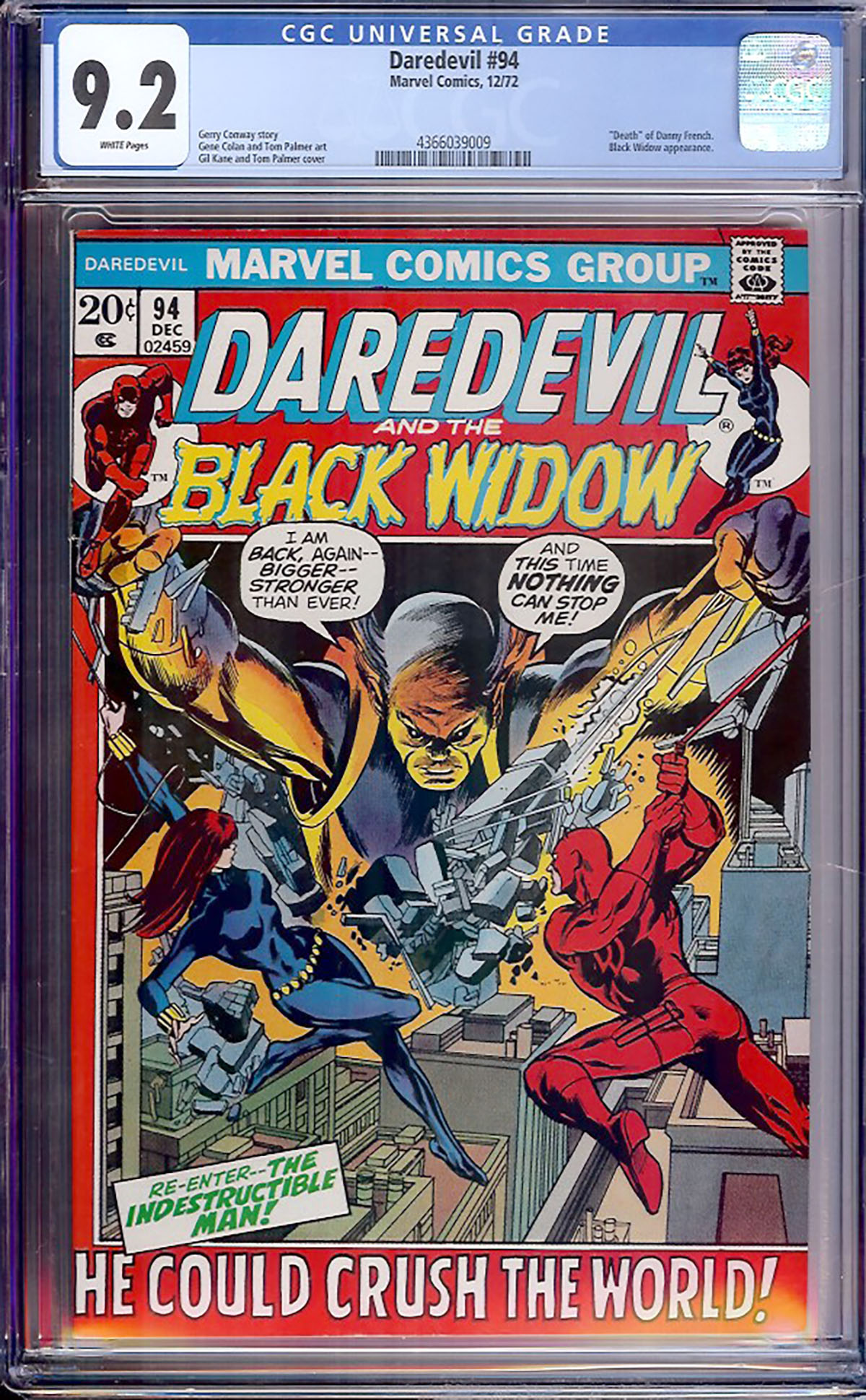 Daredevil #94 CGC 9.2 w