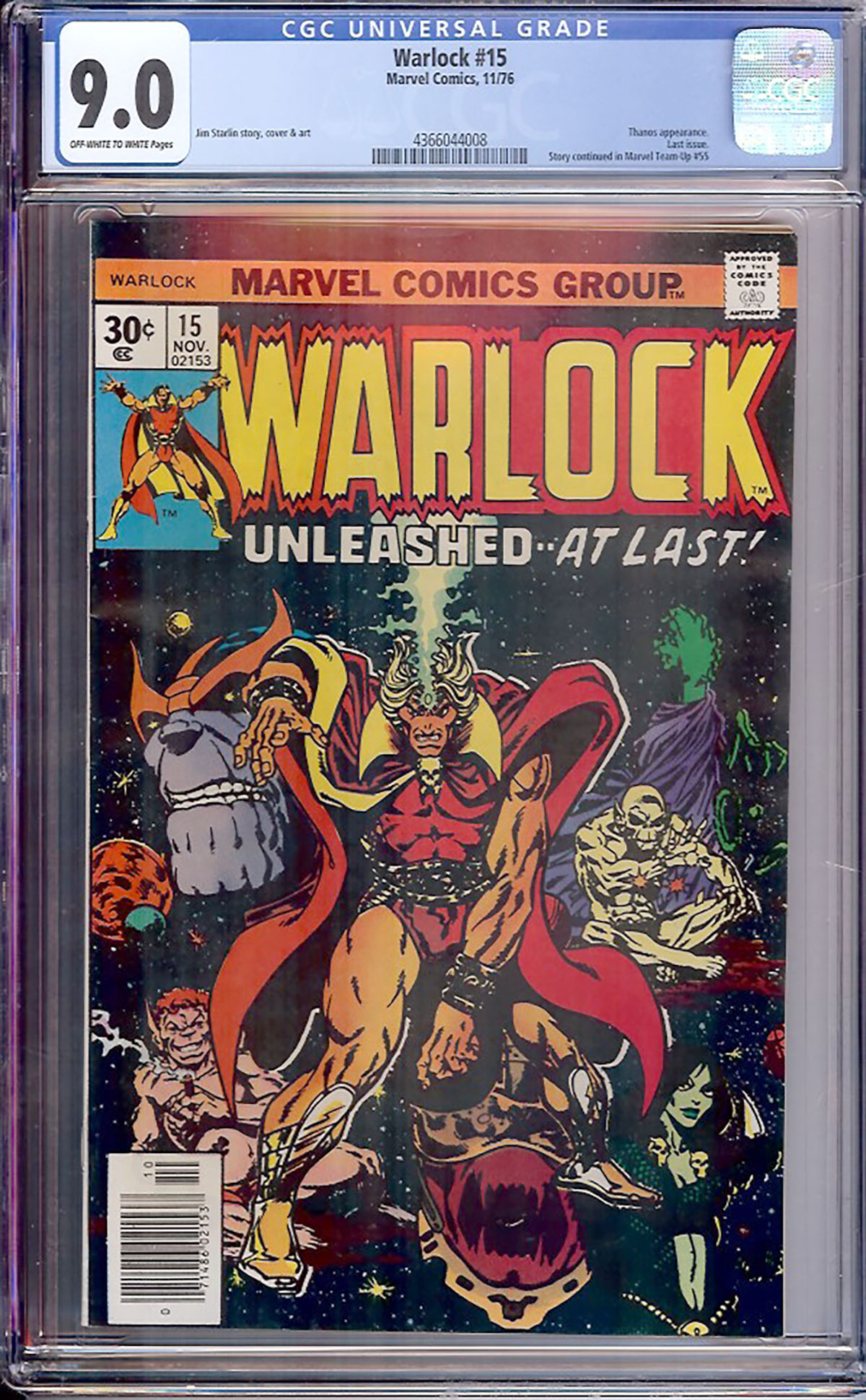 Warlock #15 CGC 9.0 ow/w