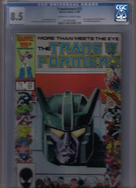 Transformers #22 CGC 8.5 ow/w