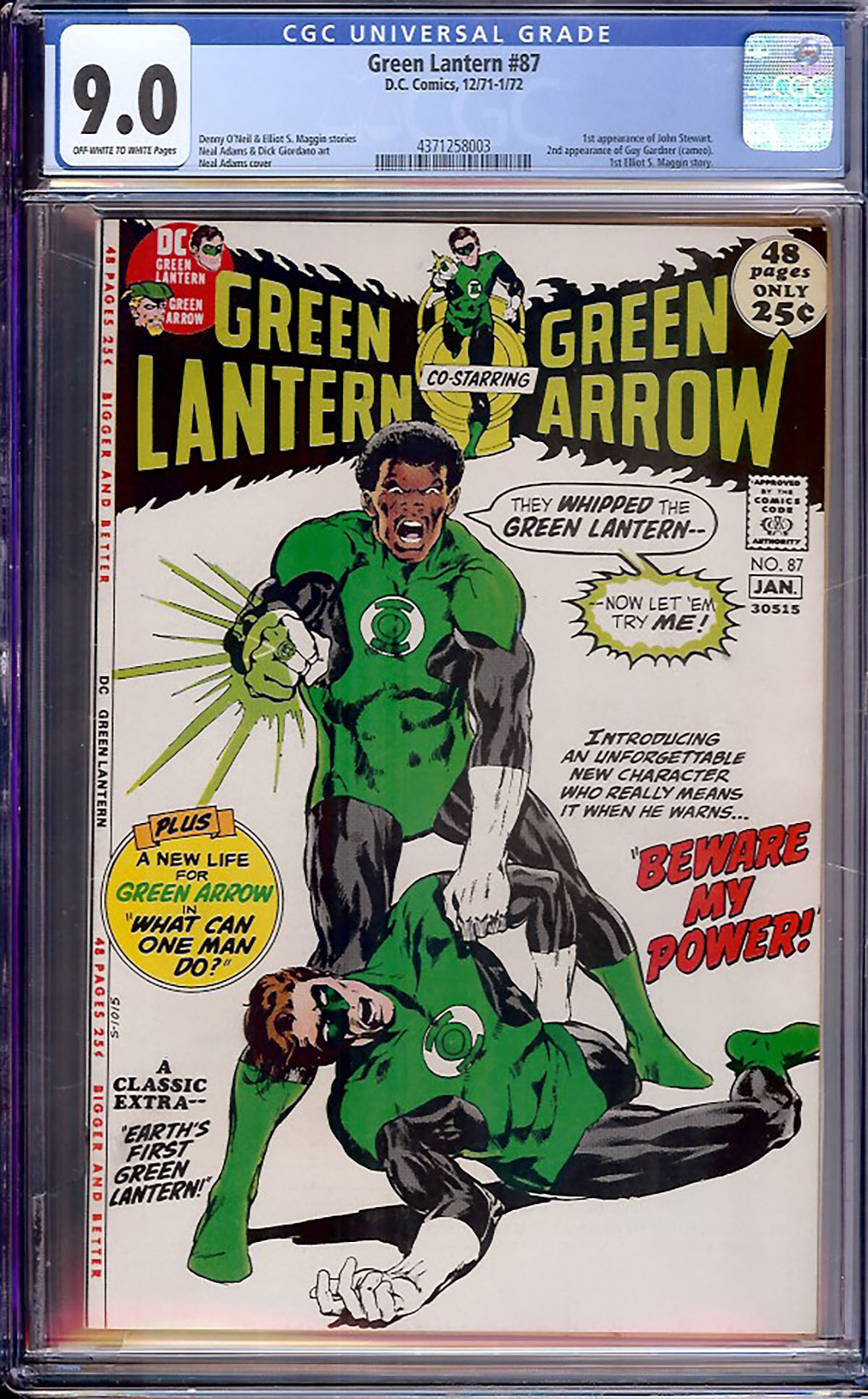 Green Lantern 87 Cgc 90 Oww Auction Pedigree Comics 0612