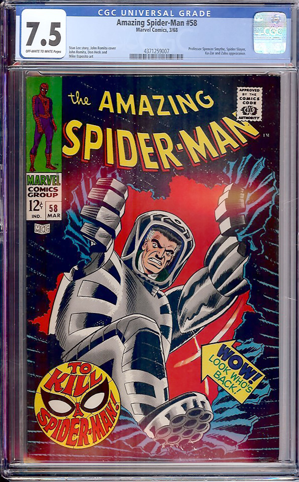 Amazing Spider-Man #58 CGC 7.5 ow/w