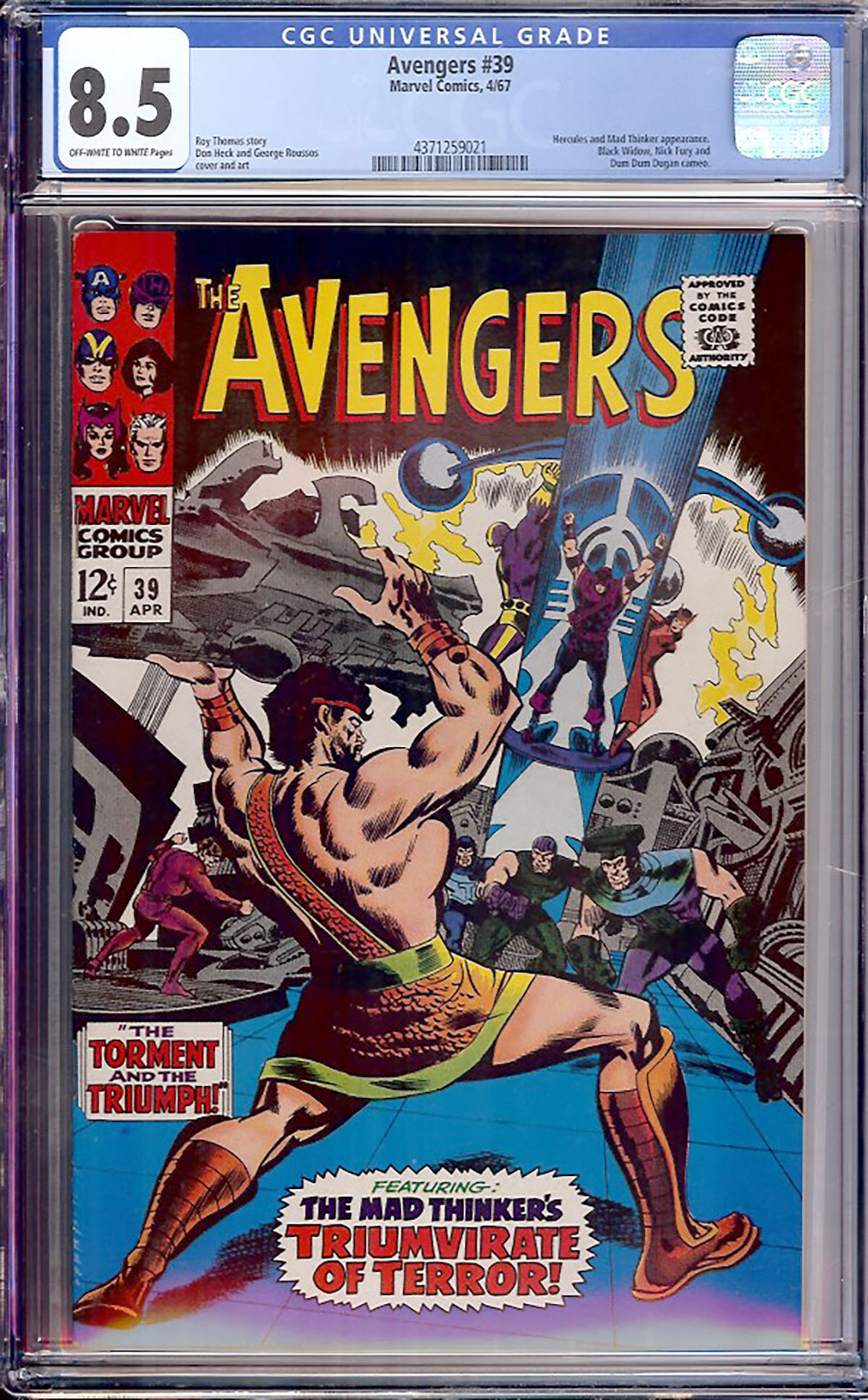 Avengers #39 CGC 8.5 ow/w