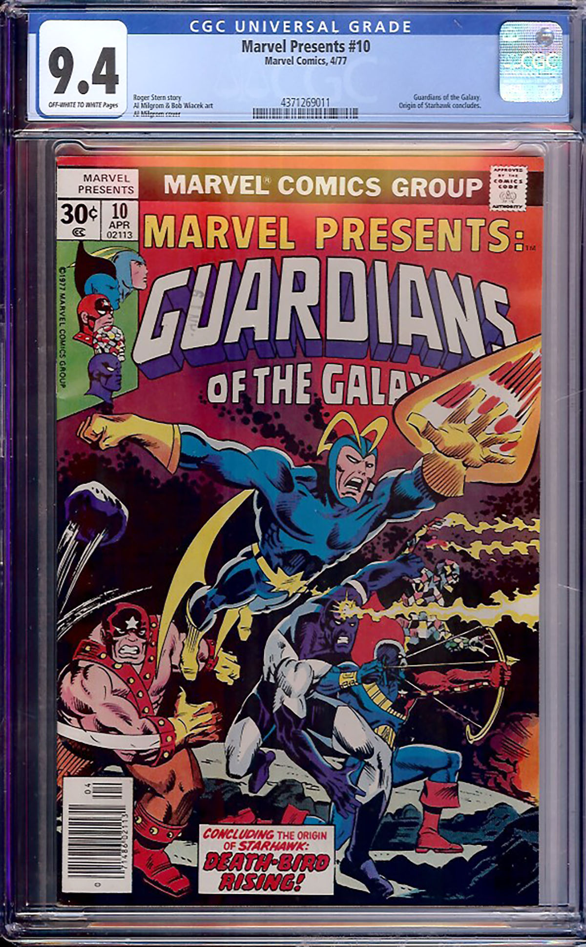 Marvel Presents #10 CGC 9.4 ow/w