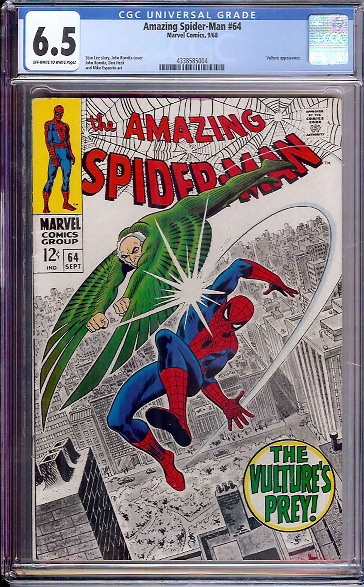 Amazing Spider-Man #64 CGC 6.5 ow/w