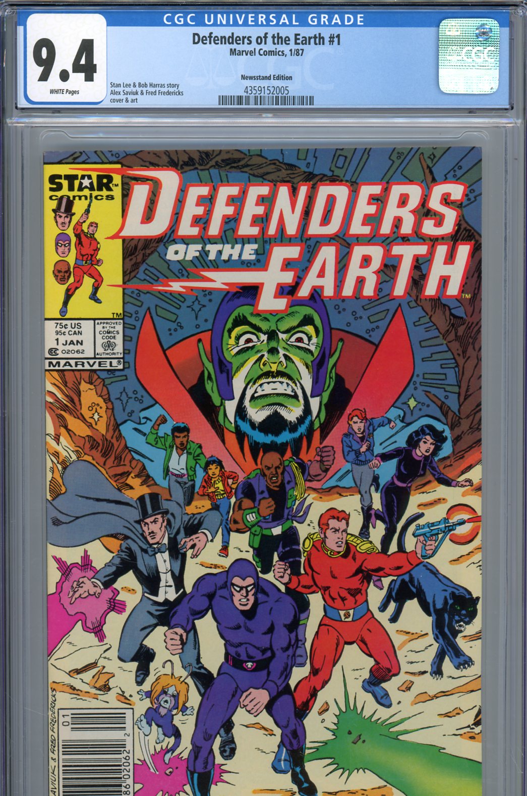 Defenders of the Earth #1 CGC 9.4 w Newsstand Edition