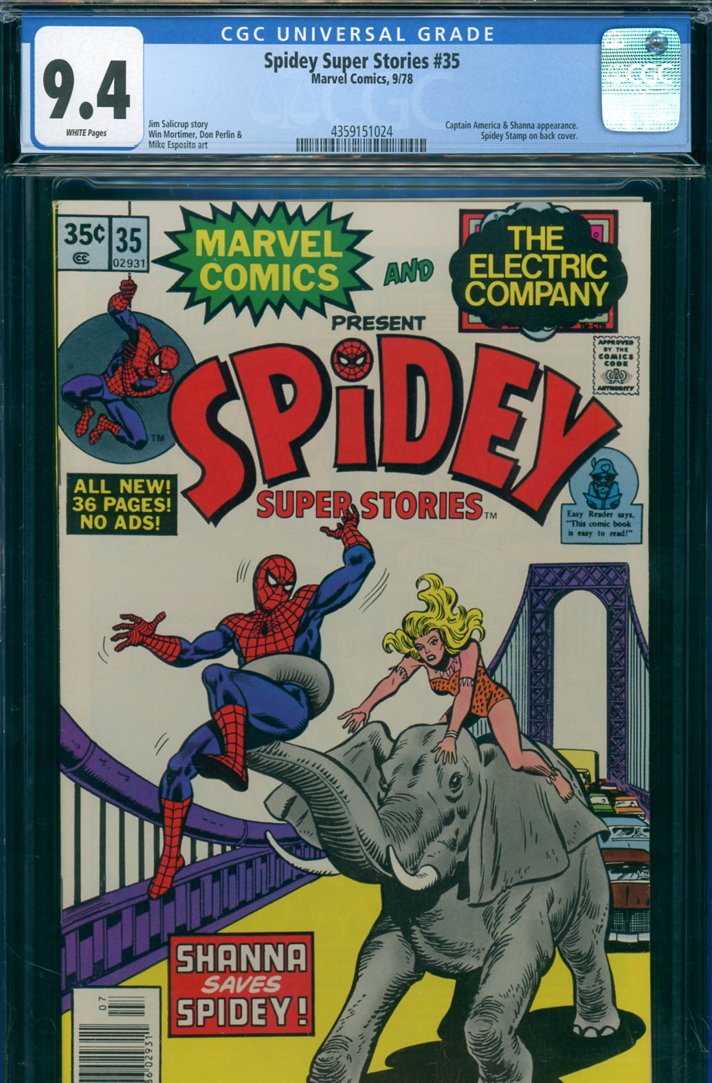 Spidey Super Stories #35 CGC 9.4 w