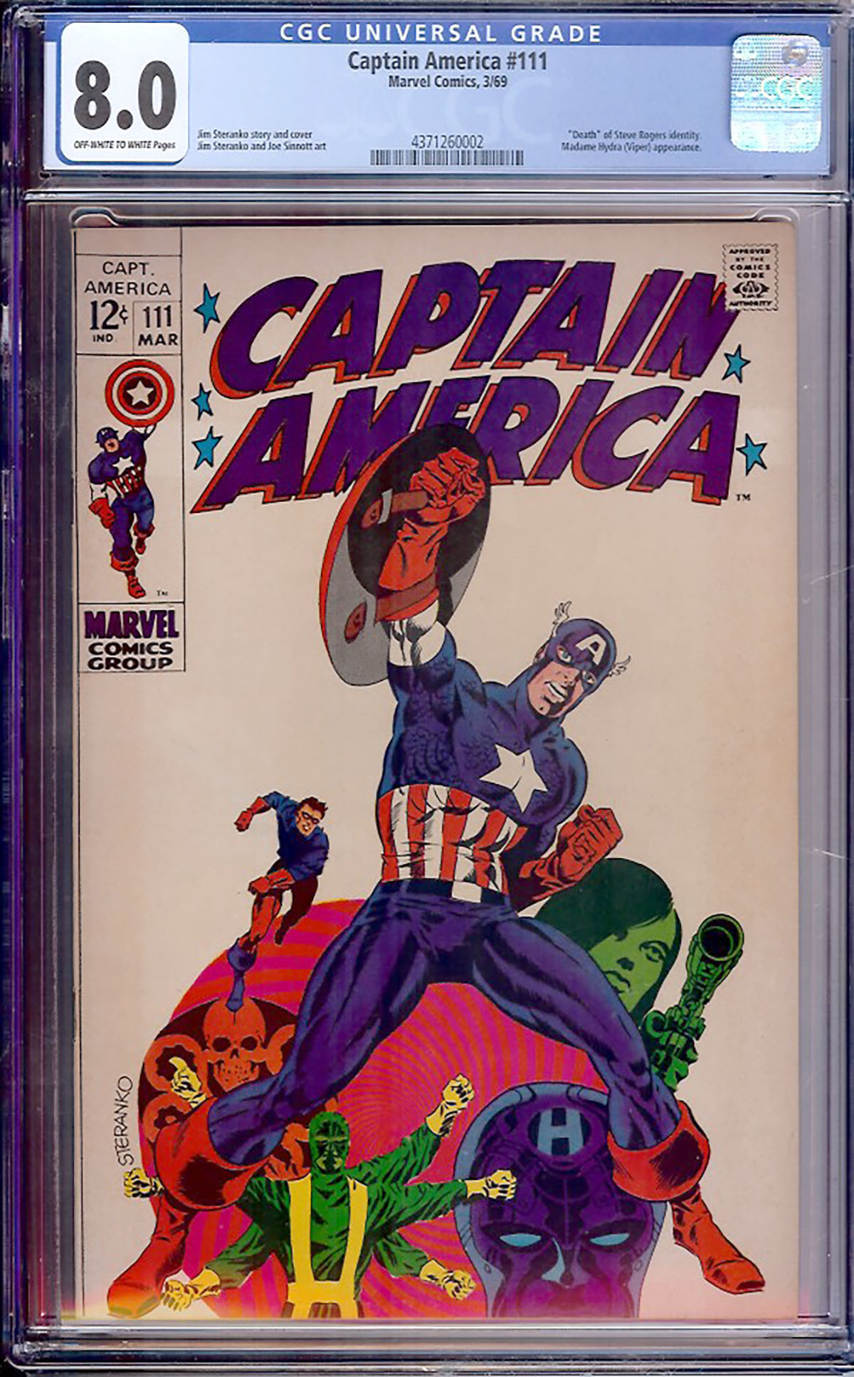 Captain America #111 CGC 8.0 ow/w