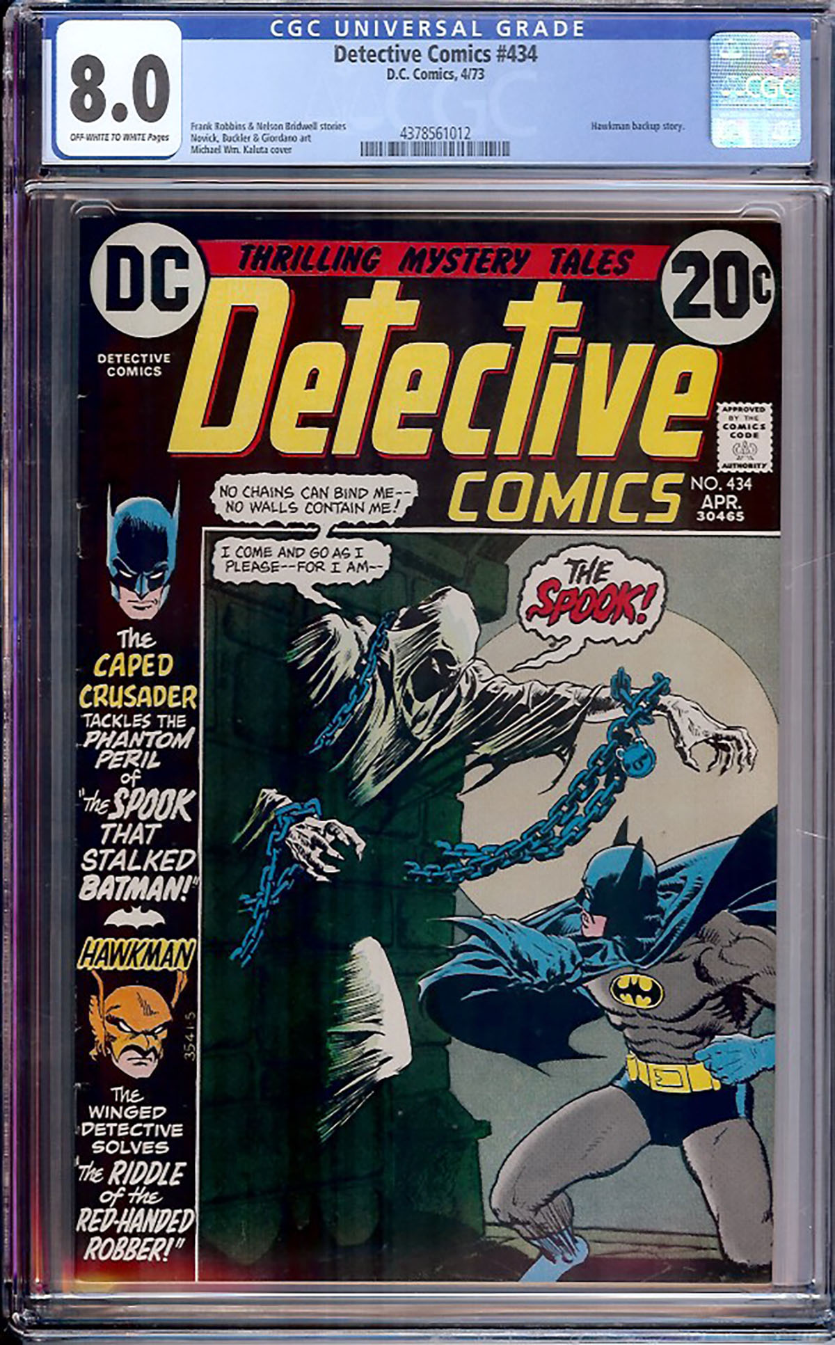 Detective Comics #434 CGC 8.0 ow/w