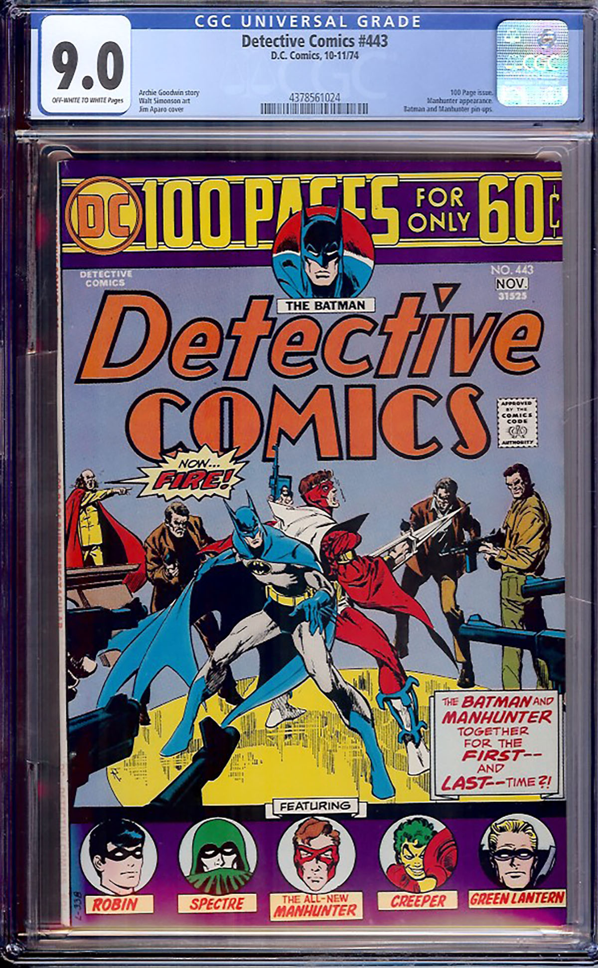 Detective Comics #443 CGC 9.0 ow/w