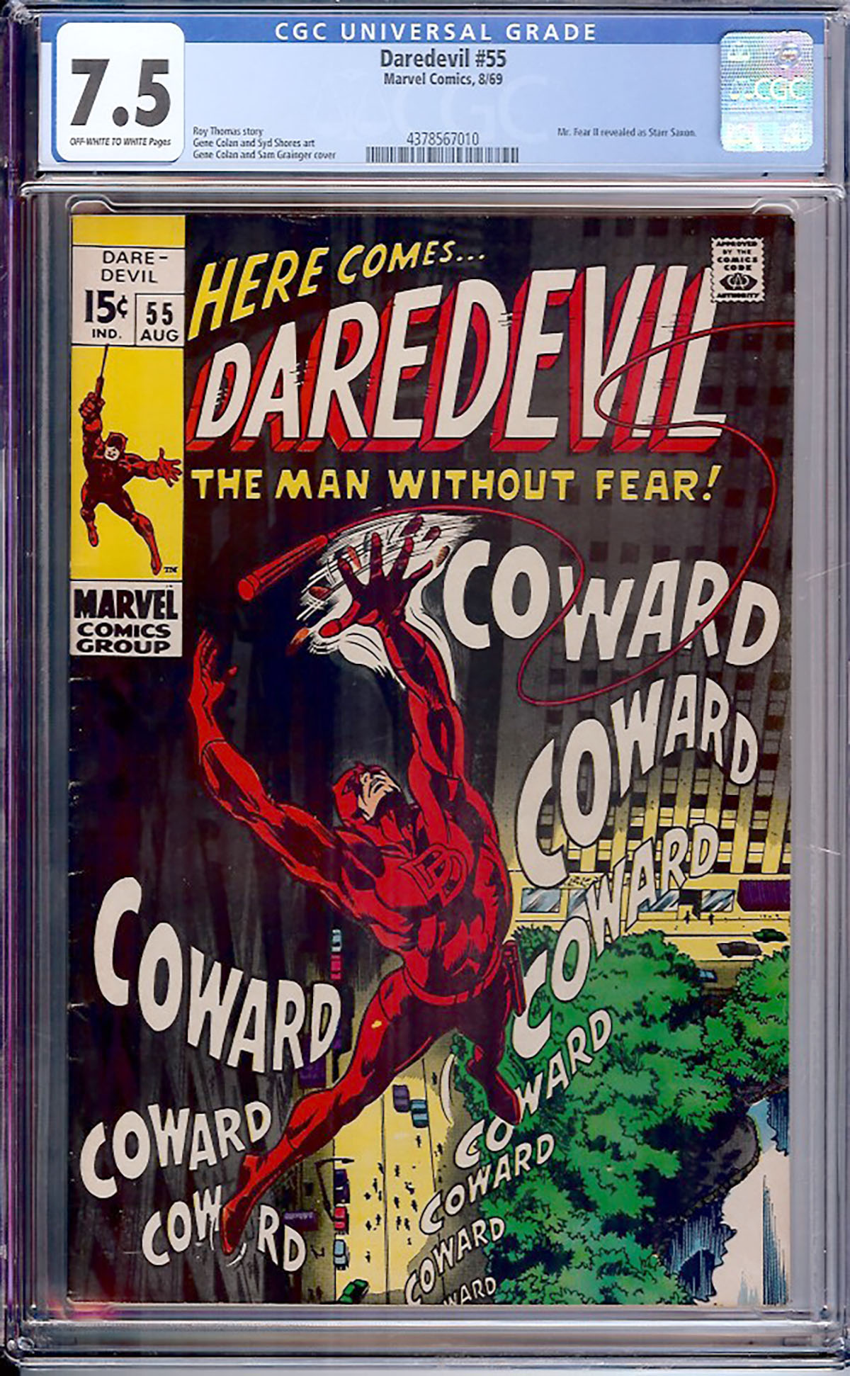 Daredevil #55 CGC 7.5 ow/w