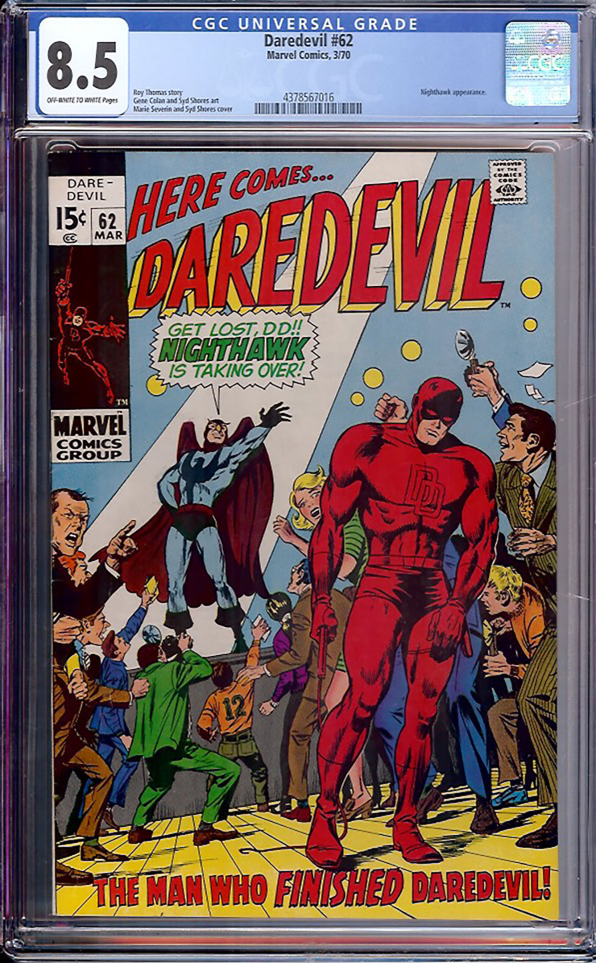 Daredevil #62 CGC 8.5 ow/w