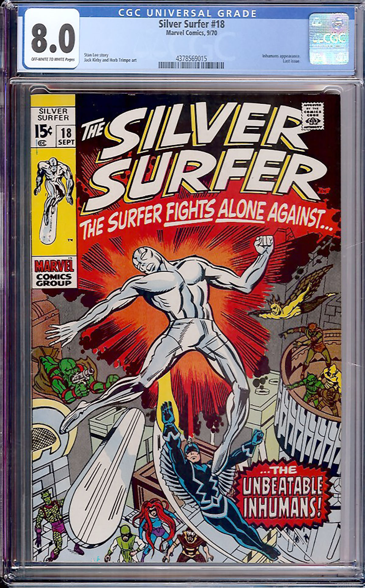 Silver Surfer 18 Cgc 8 0 Ow W Auction Pedigree Comics