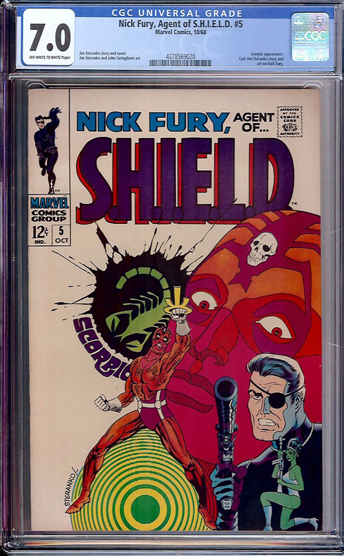 Nick Fury, Agent of SHIELD #5 CGC 7.0 ow/w