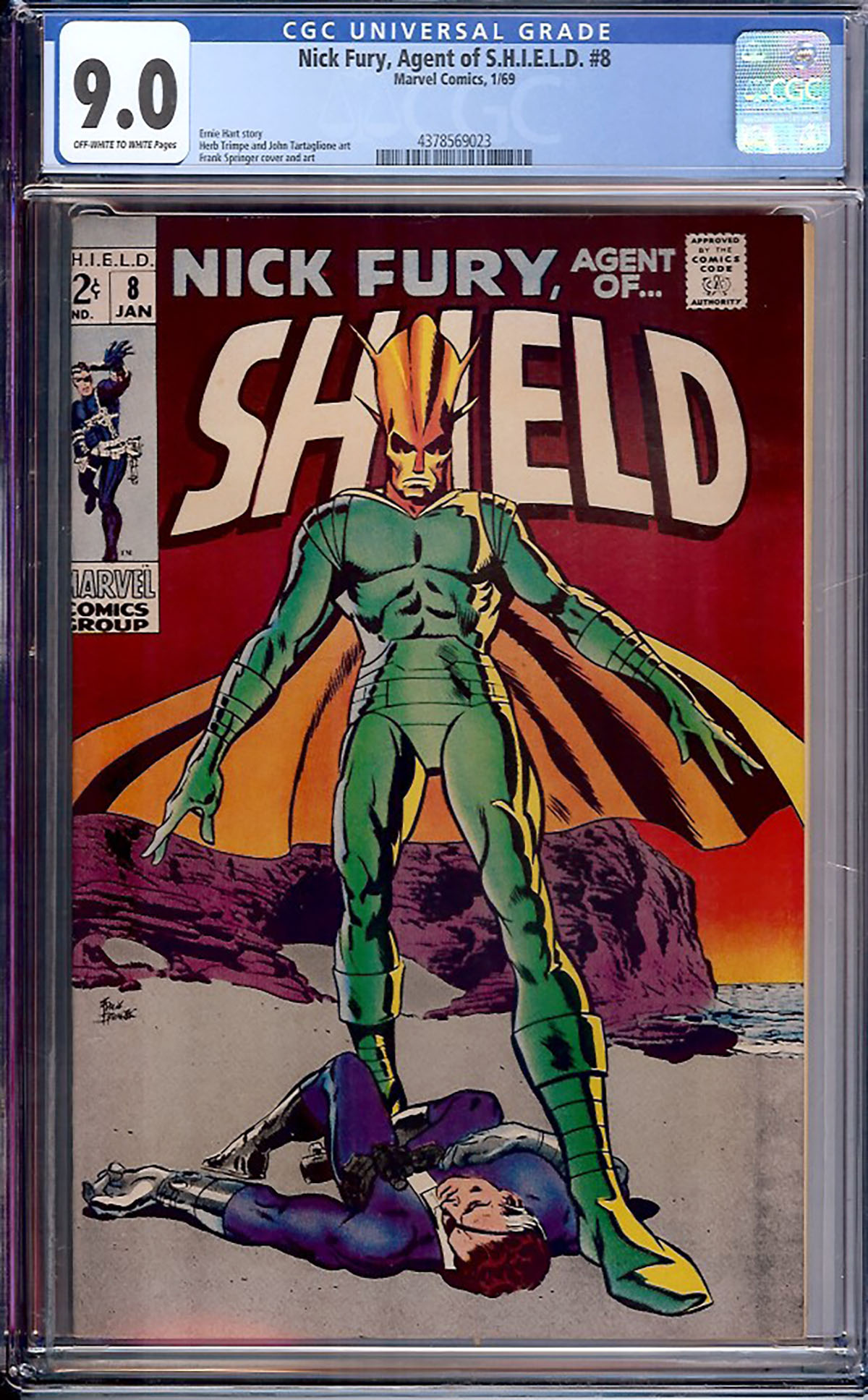 Nick Fury, Agent of SHIELD #8 CGC 9.0 ow/w