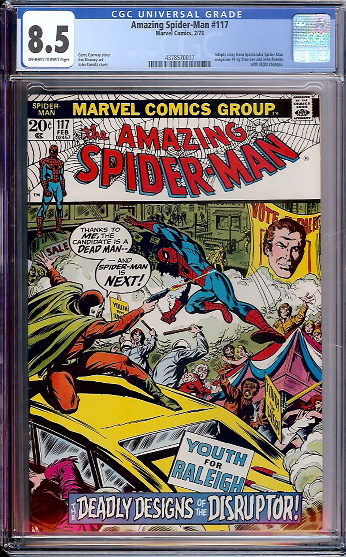 Amazing Spider-Man #117 CGC 8.5 ow/w