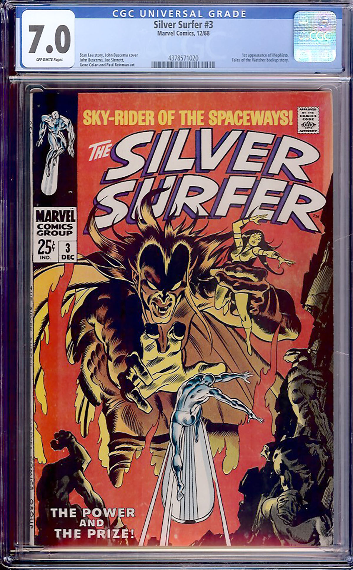 Silver Surfer #3 CGC 7.0 ow