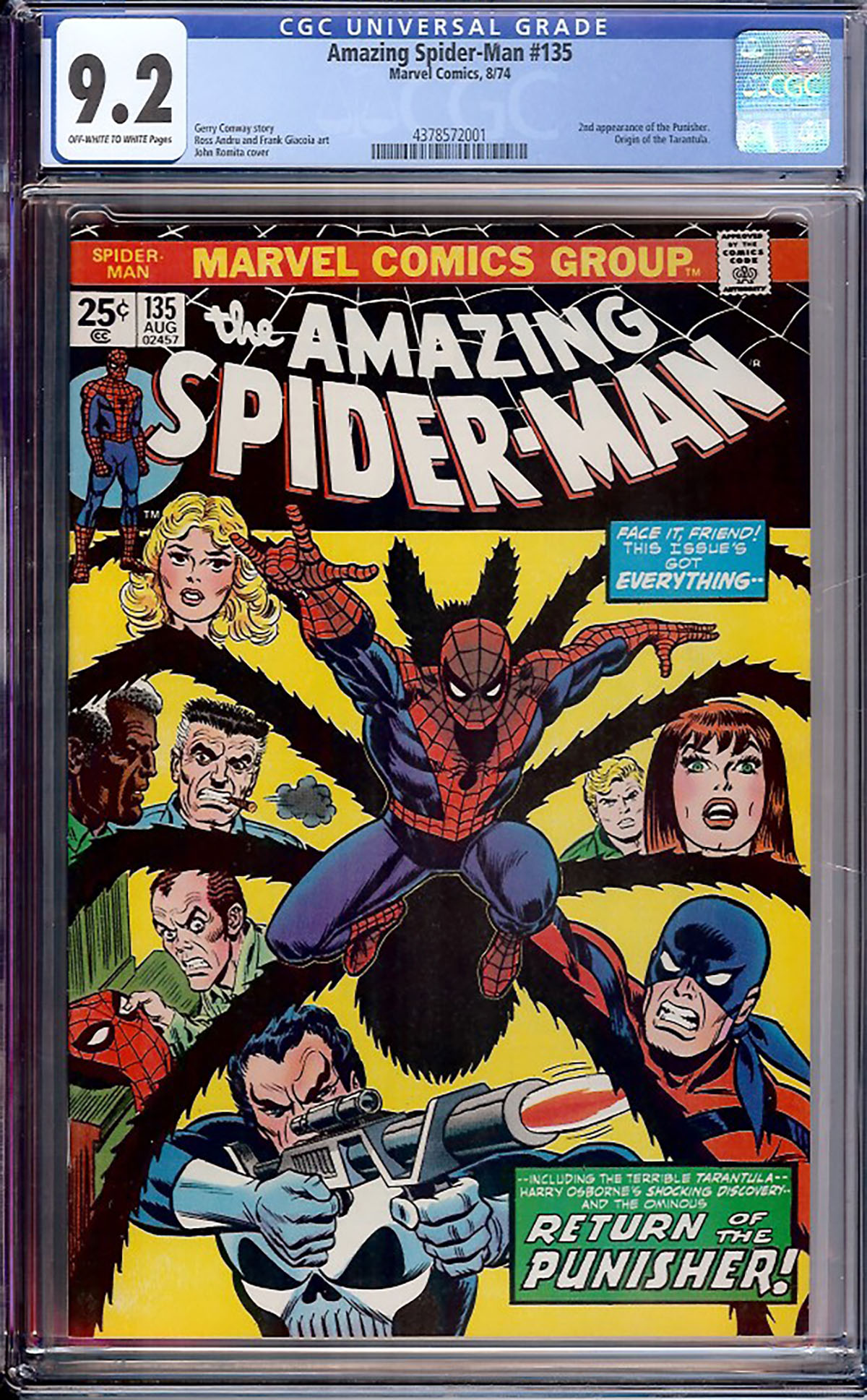 Amazing Spider-Man #135 CGC 9.2 ow/w