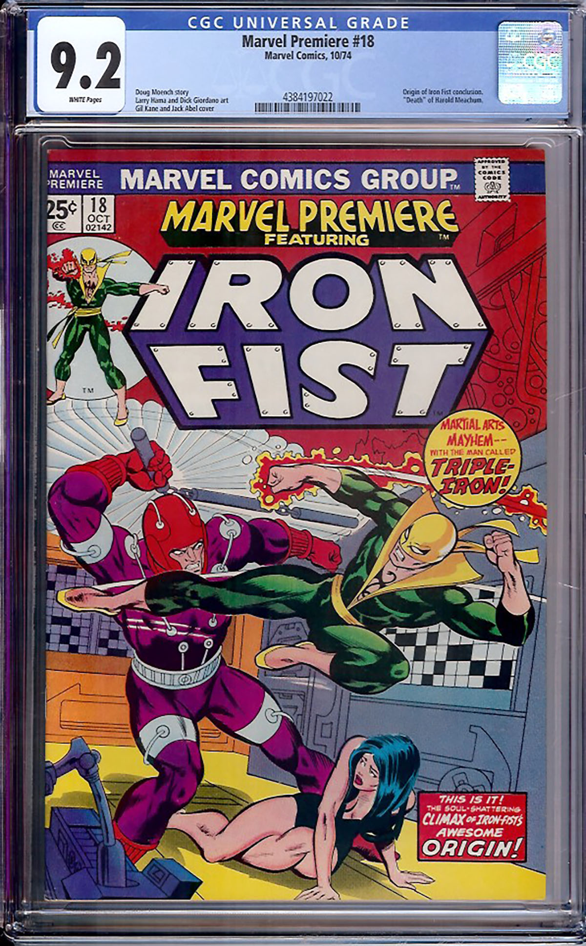 Marvel Premiere #18 CGC 9.2 w