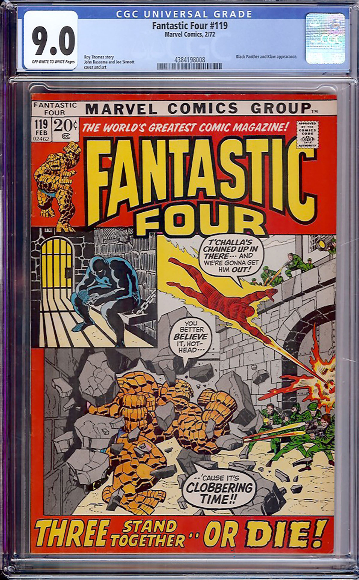 Fantastic Four #119 CGC 9.0 ow/w