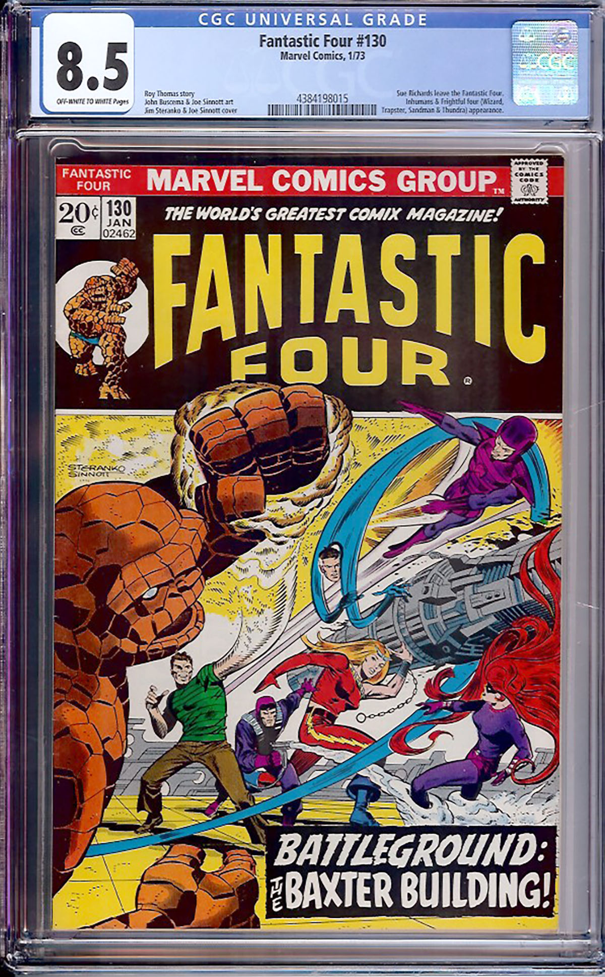 Fantastic Four #130 CGC 8.5 ow/w