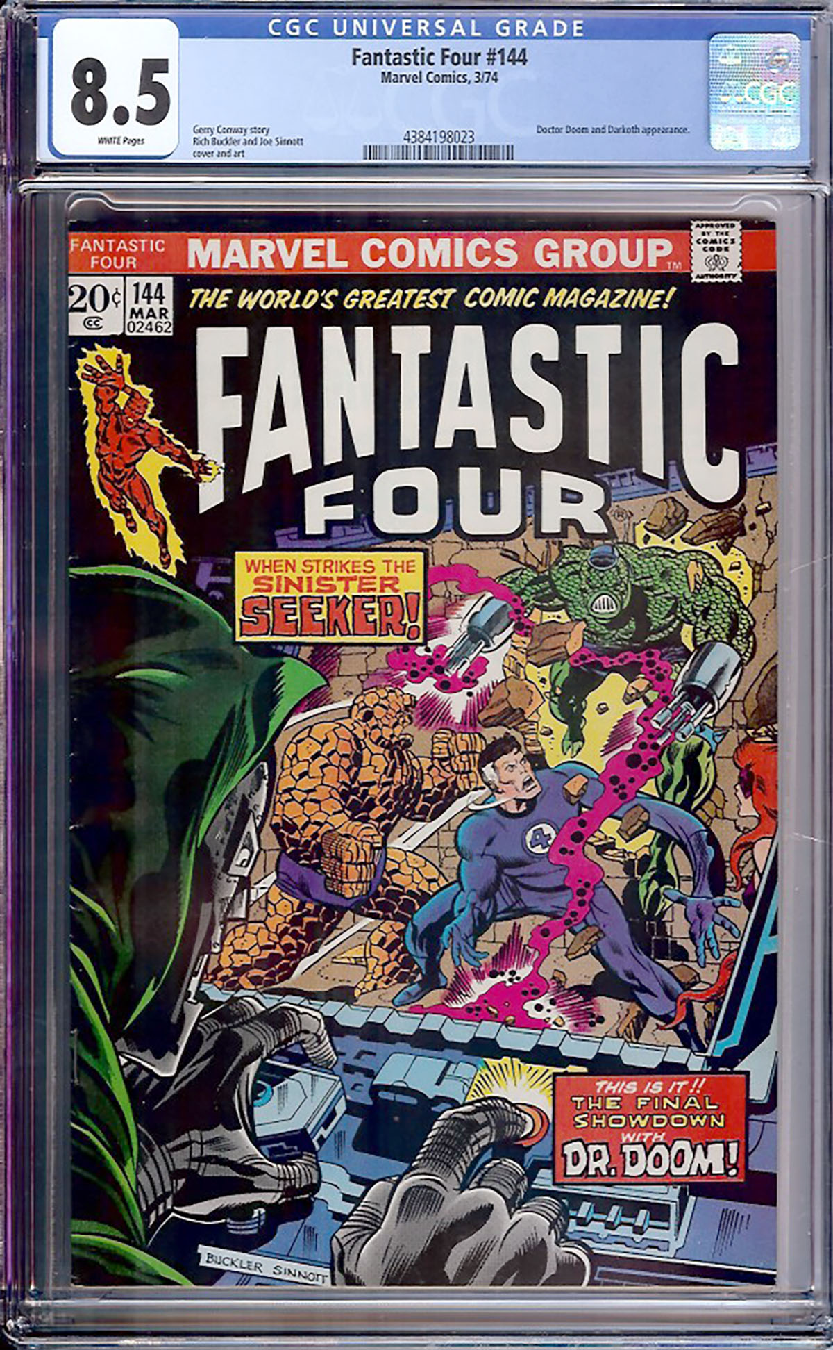 Fantastic Four #144 CGC 8.5 w