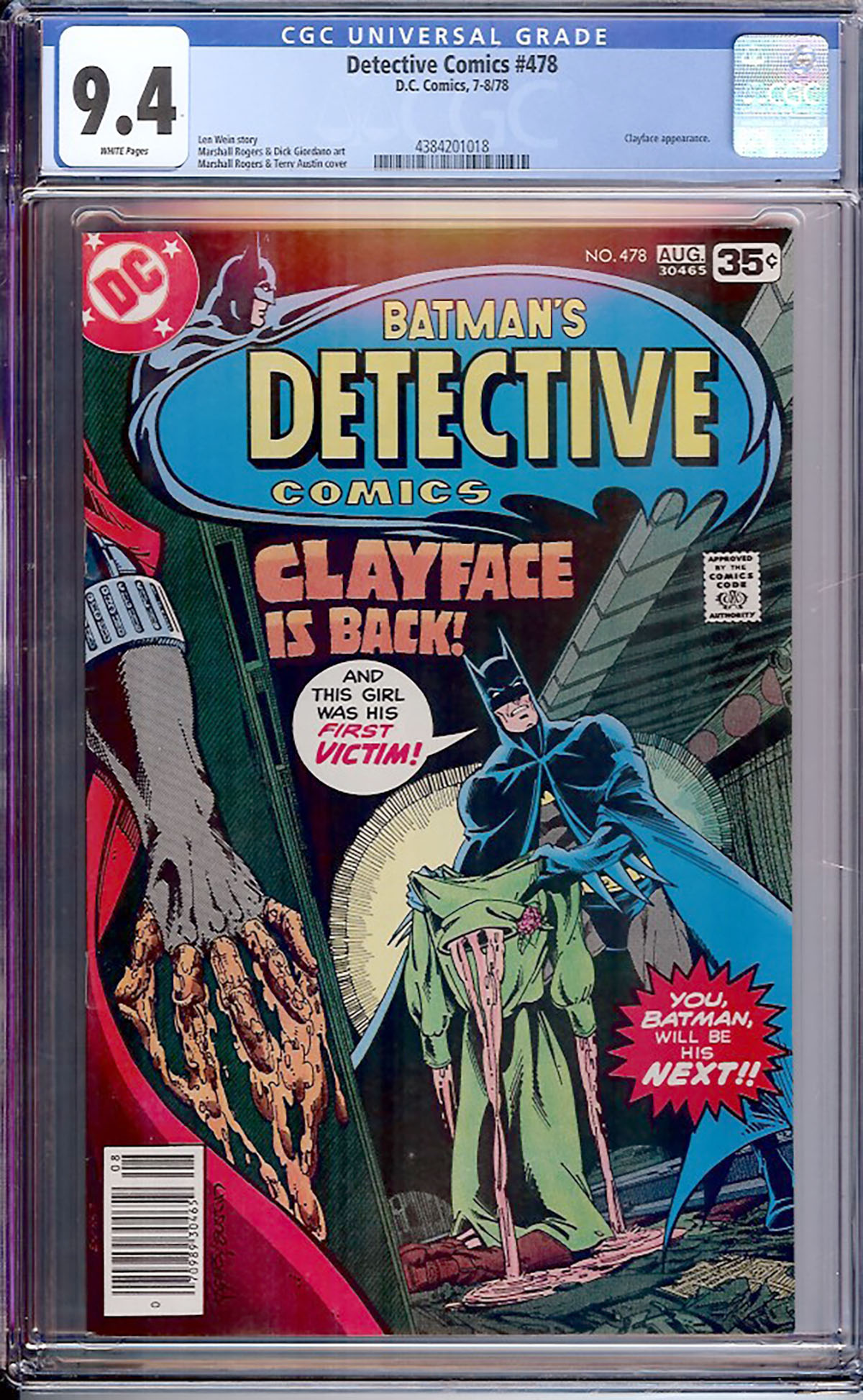 Detective Comics #478 CGC 9.4 w