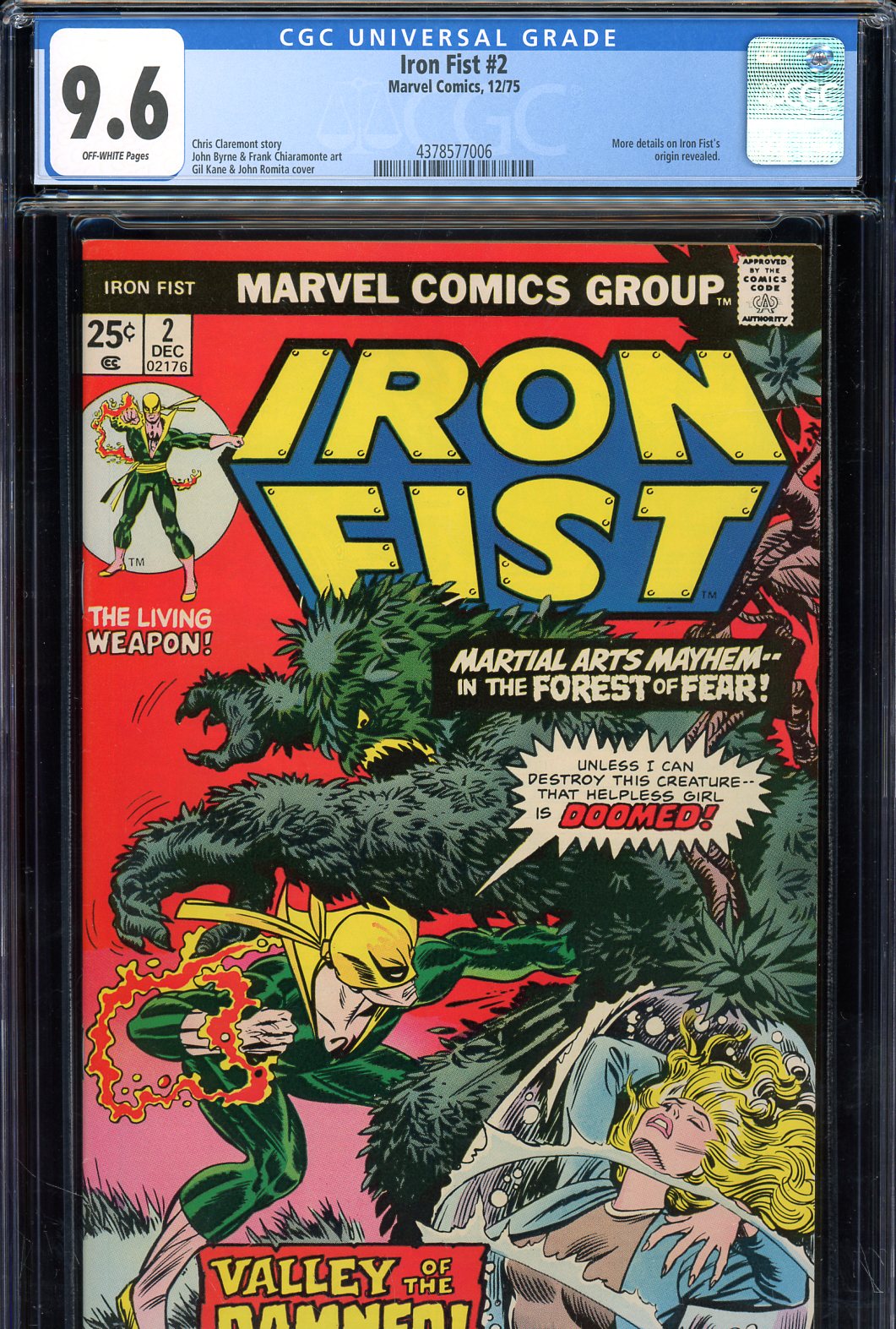 Iron Fist #2 CGC 9.6 ow