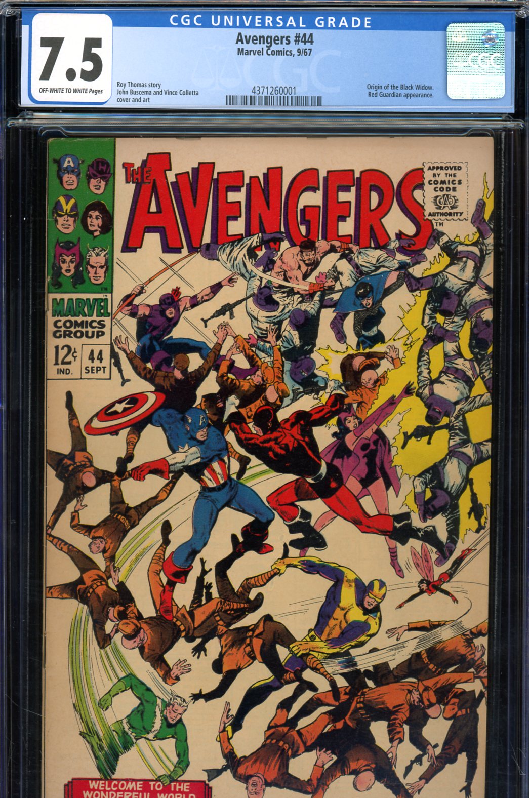 Avengers #44 CGC 7.5 ow/w