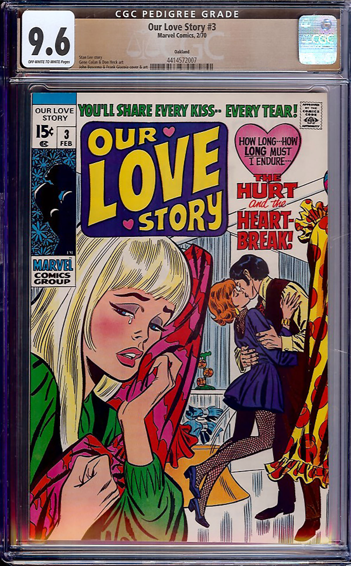 Our Love Story #3 CGC 9.6 ow/w Oakland