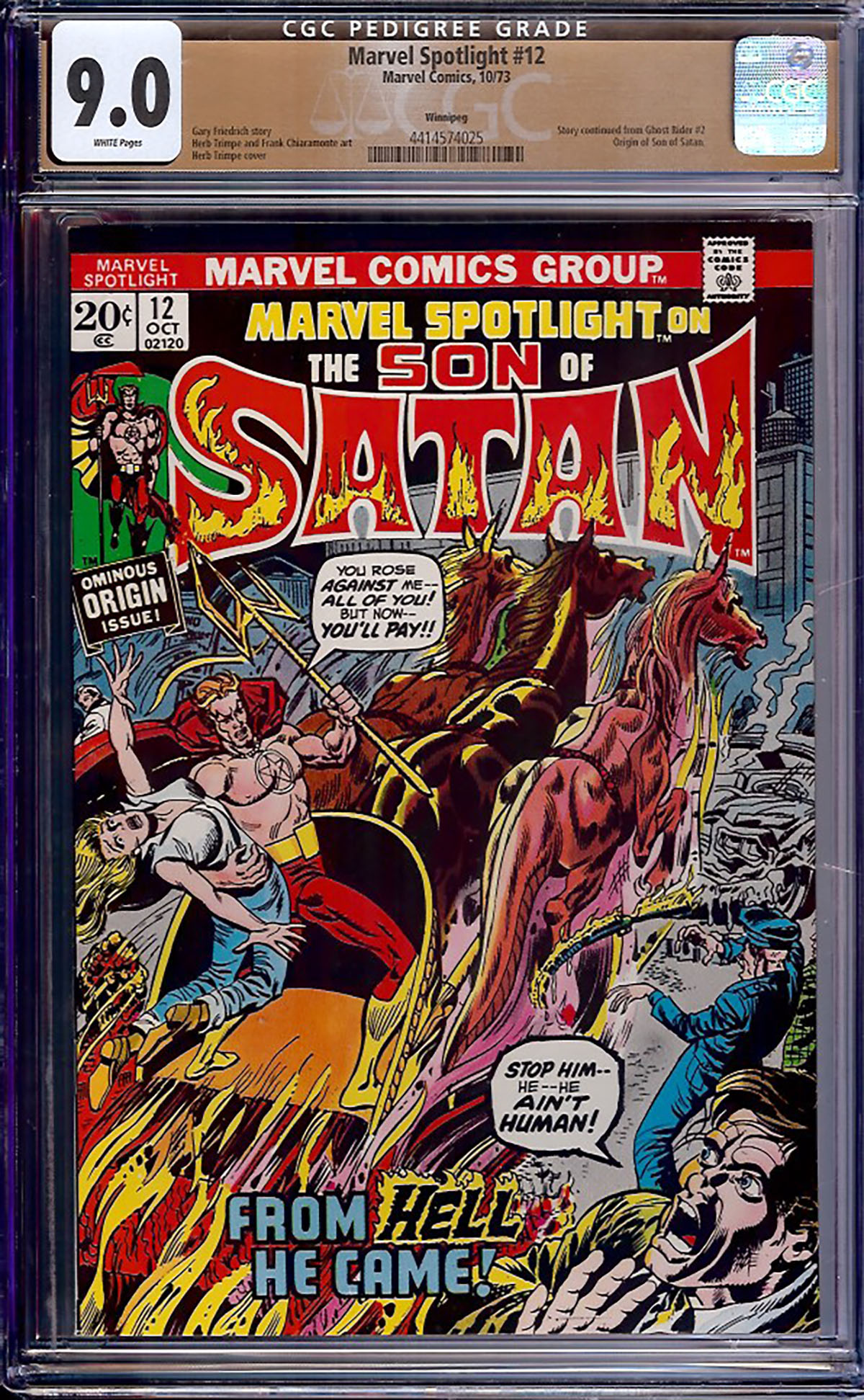 Marvel Spotlight #12 CGC 9.0 w Winnipeg