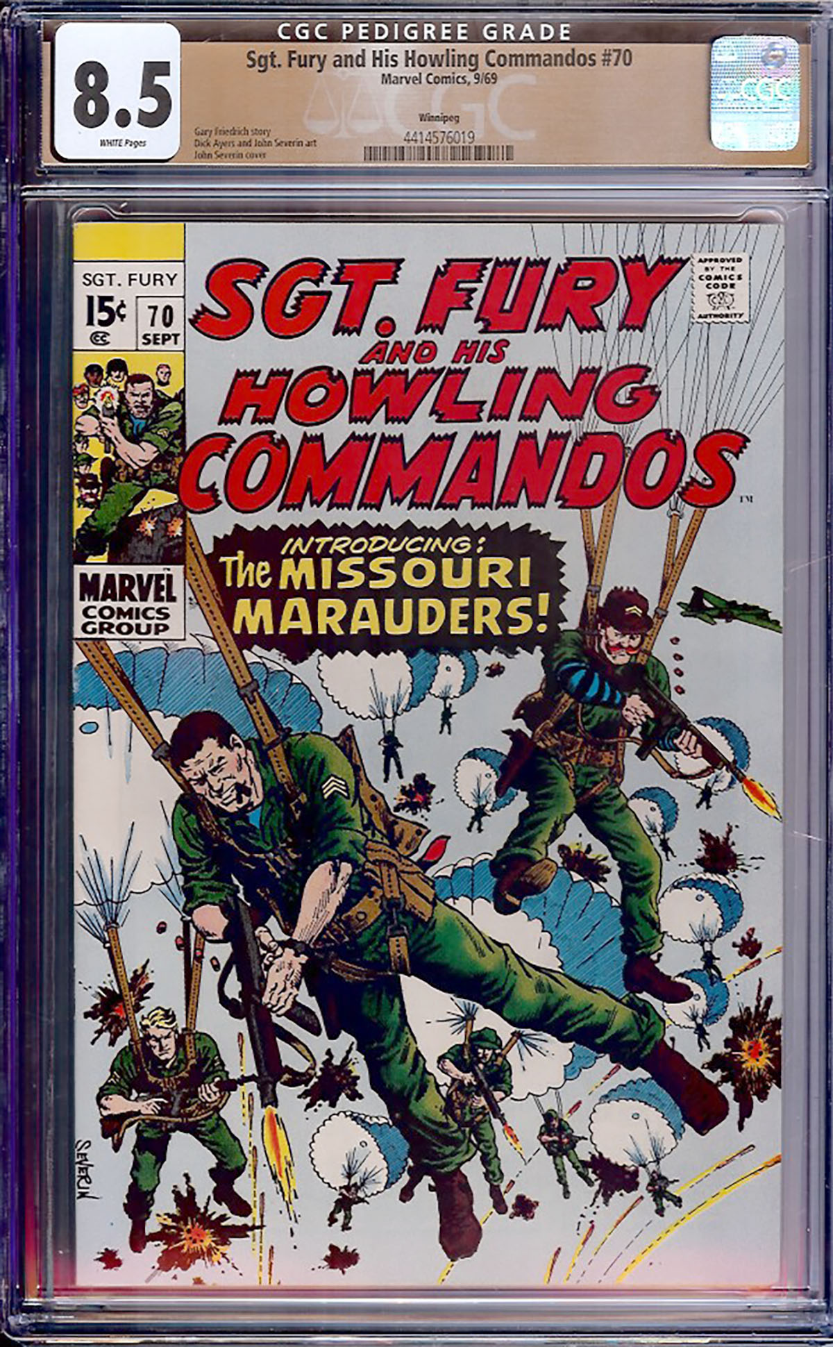 Sgt. Fury and His Howling Commandos #70 CGC 8.5 w Winnipeg