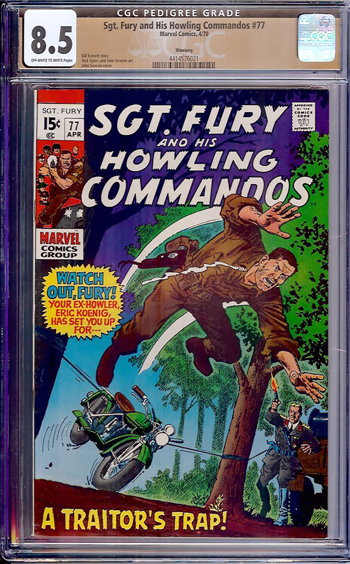 Sgt. Fury and His Howling Commandos #77 CGC 8.5 ow/w Winnipeg