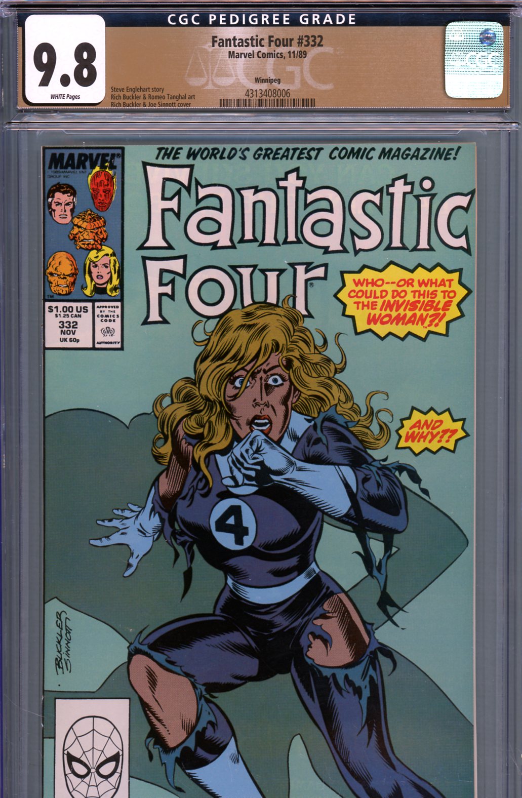 Fantastic Four #332 CGC 9.8 w Winnipeg