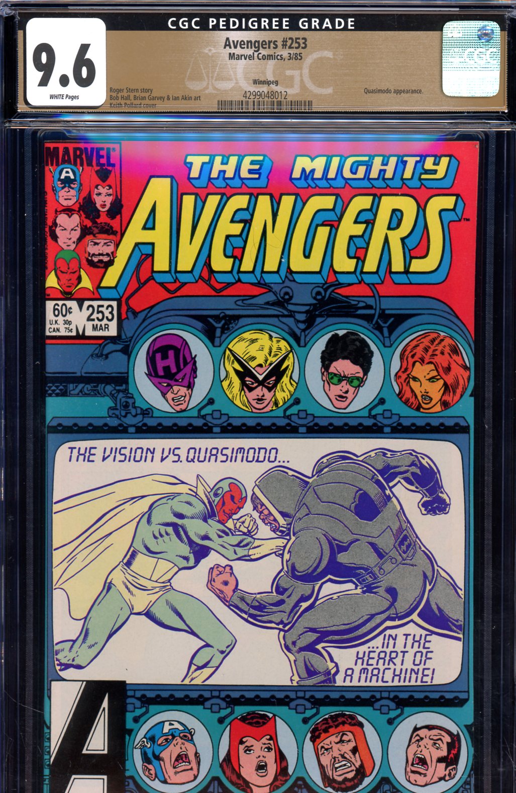 Avengers #253 CGC 9.6 w Winnipeg