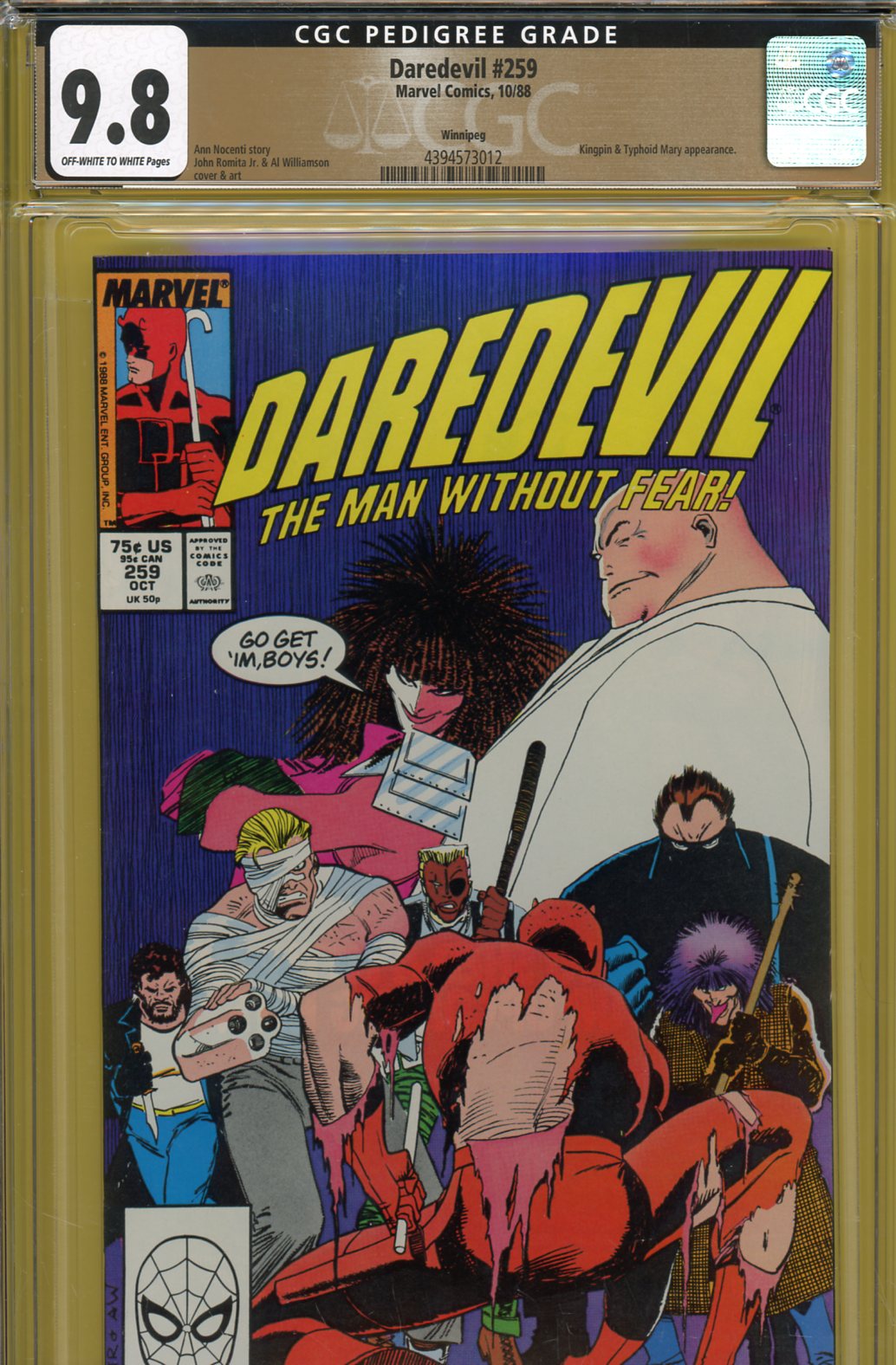 Daredevil #259 CGC 9.8 w Winnipeg