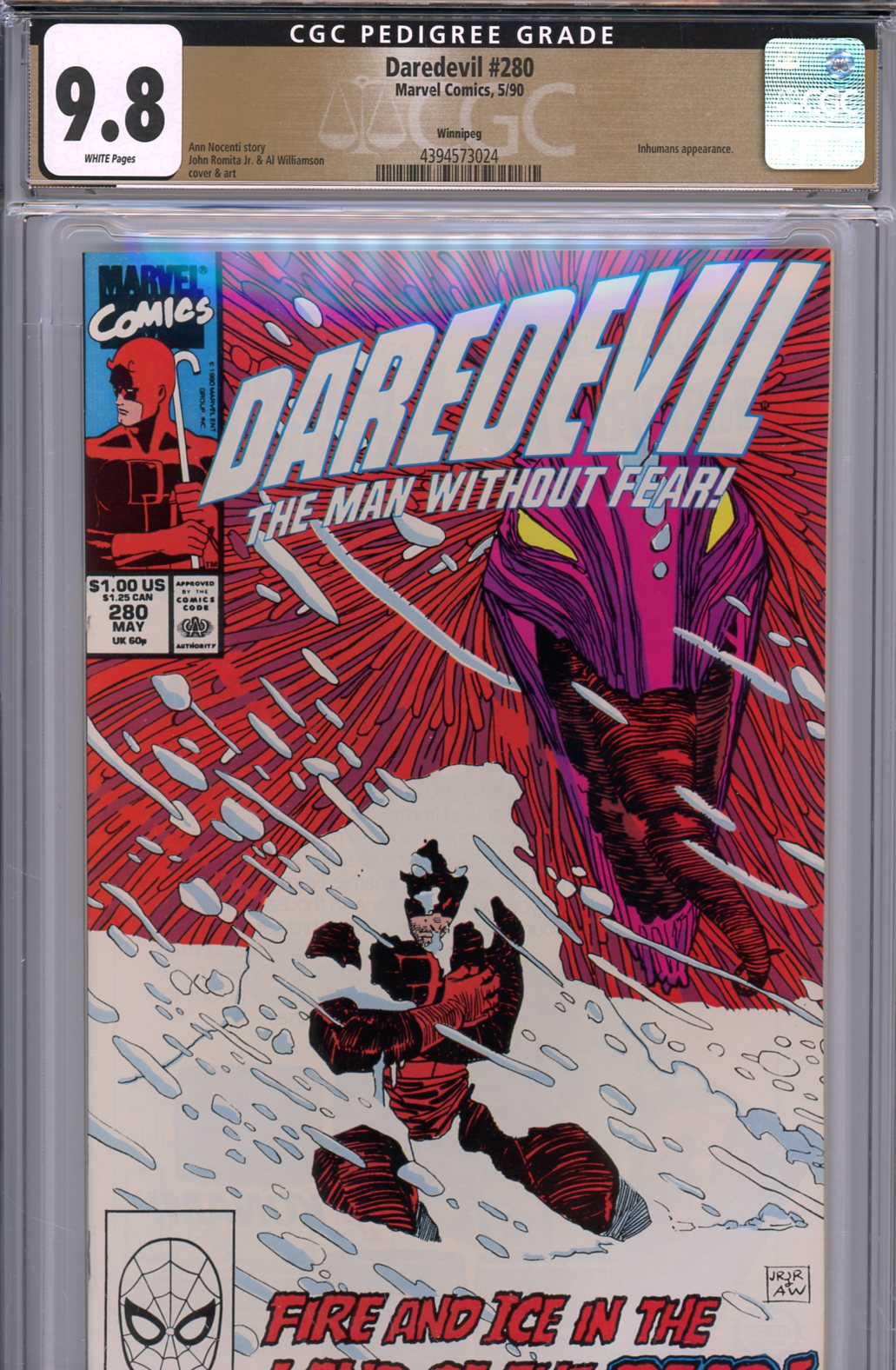 Daredevil #280 CGC 9.8 w Winnipeg