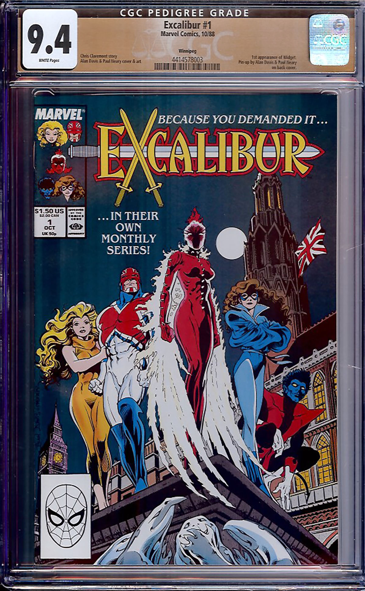 Excalibur #1 CGC 9.4 w Winnipeg