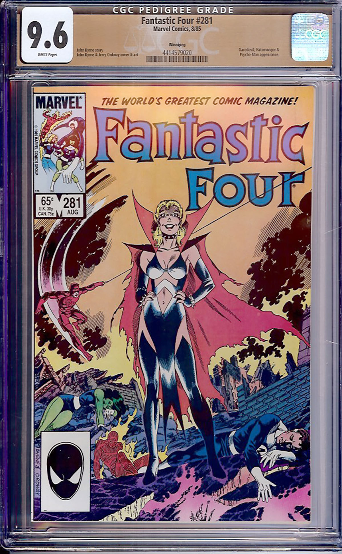 Fantastic Four #281 CGC 9.6 w Winnipeg